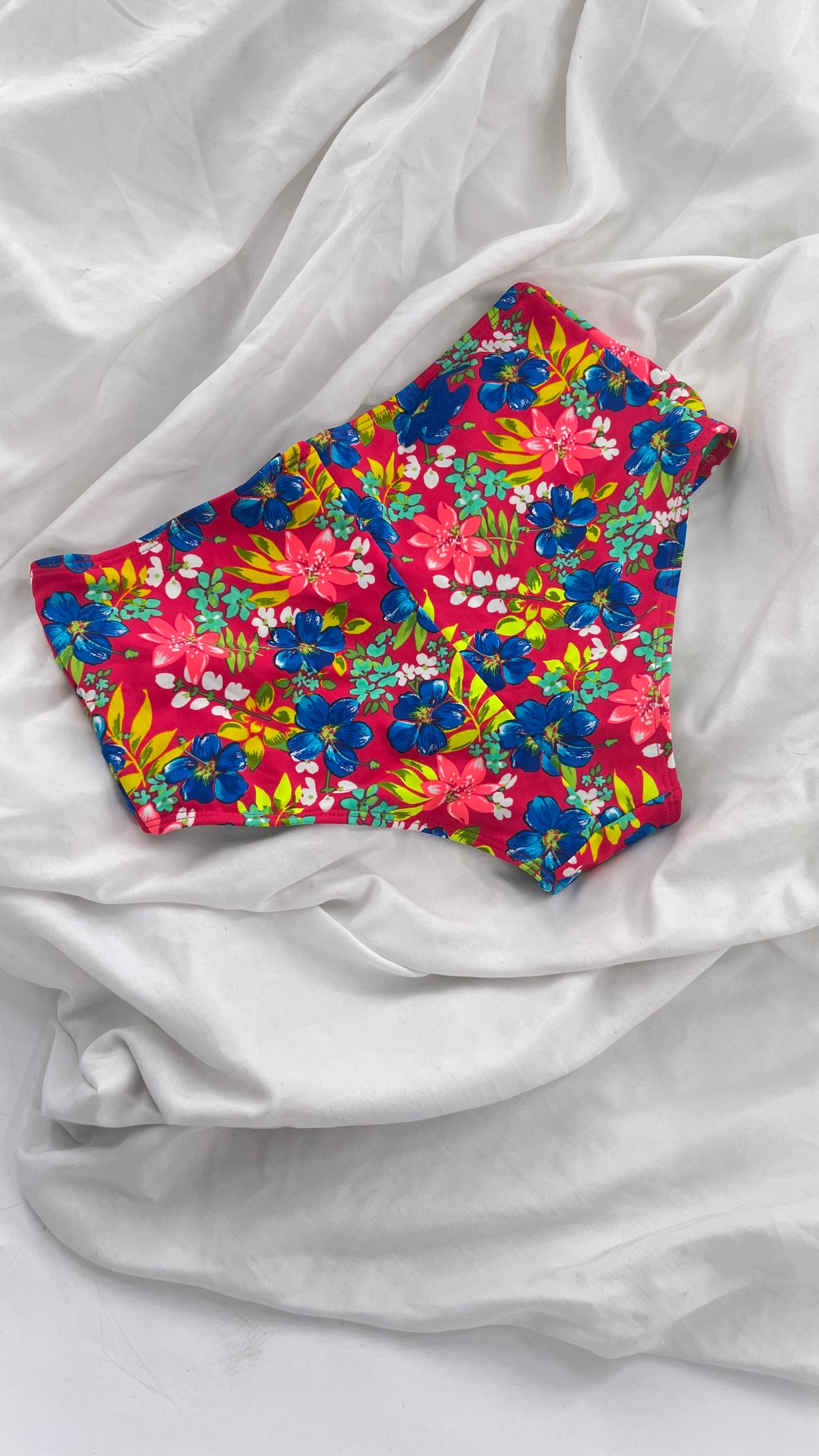 Hollister Red Tropical Mid Rise Cheeky Swim Bottoms (S)