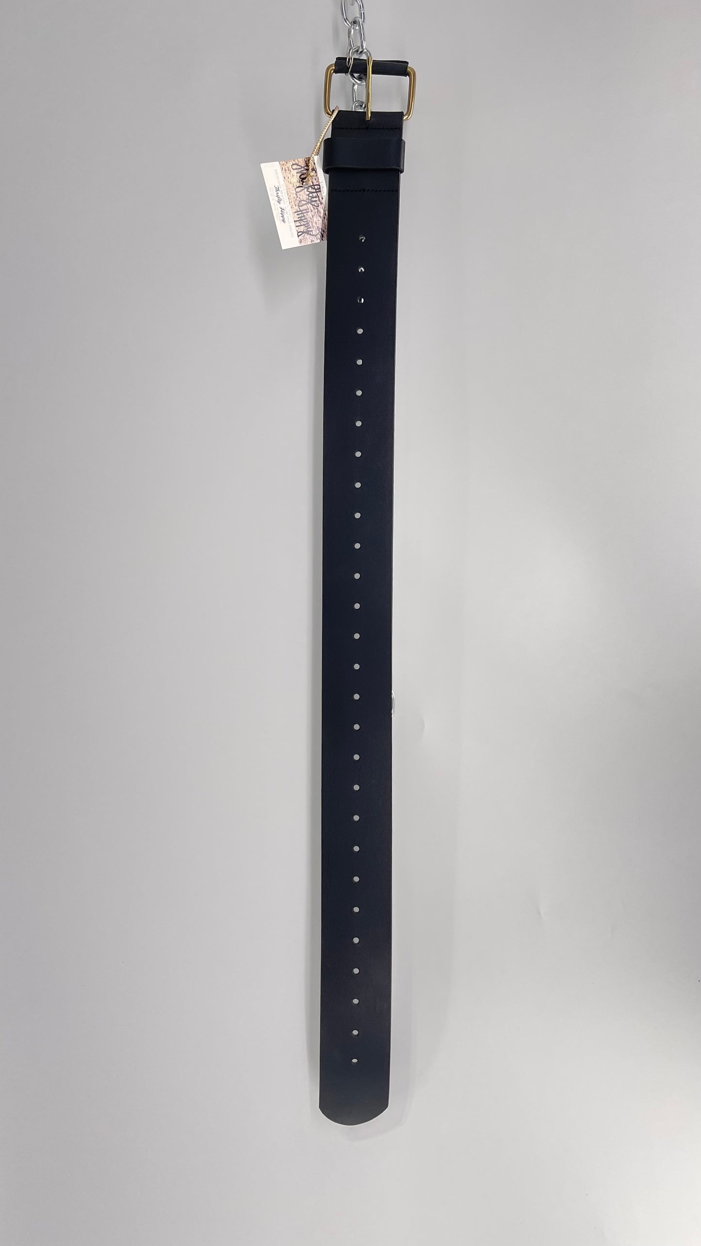 Banana Republic Wide Black Italian Cow Leather Belt (Small)