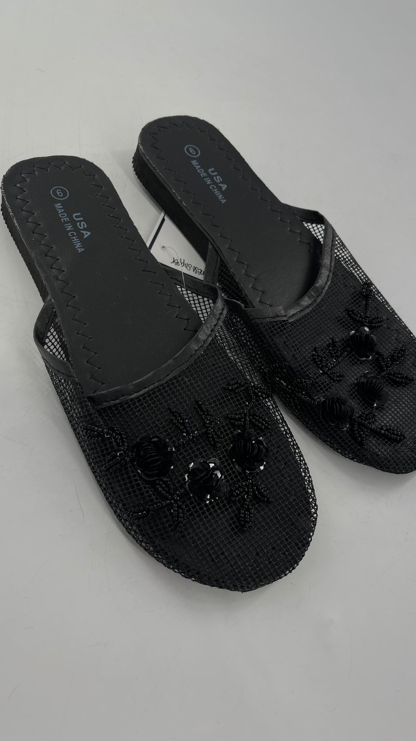 Vintage 1990s Chinese Black Beaded Slipper (9)
