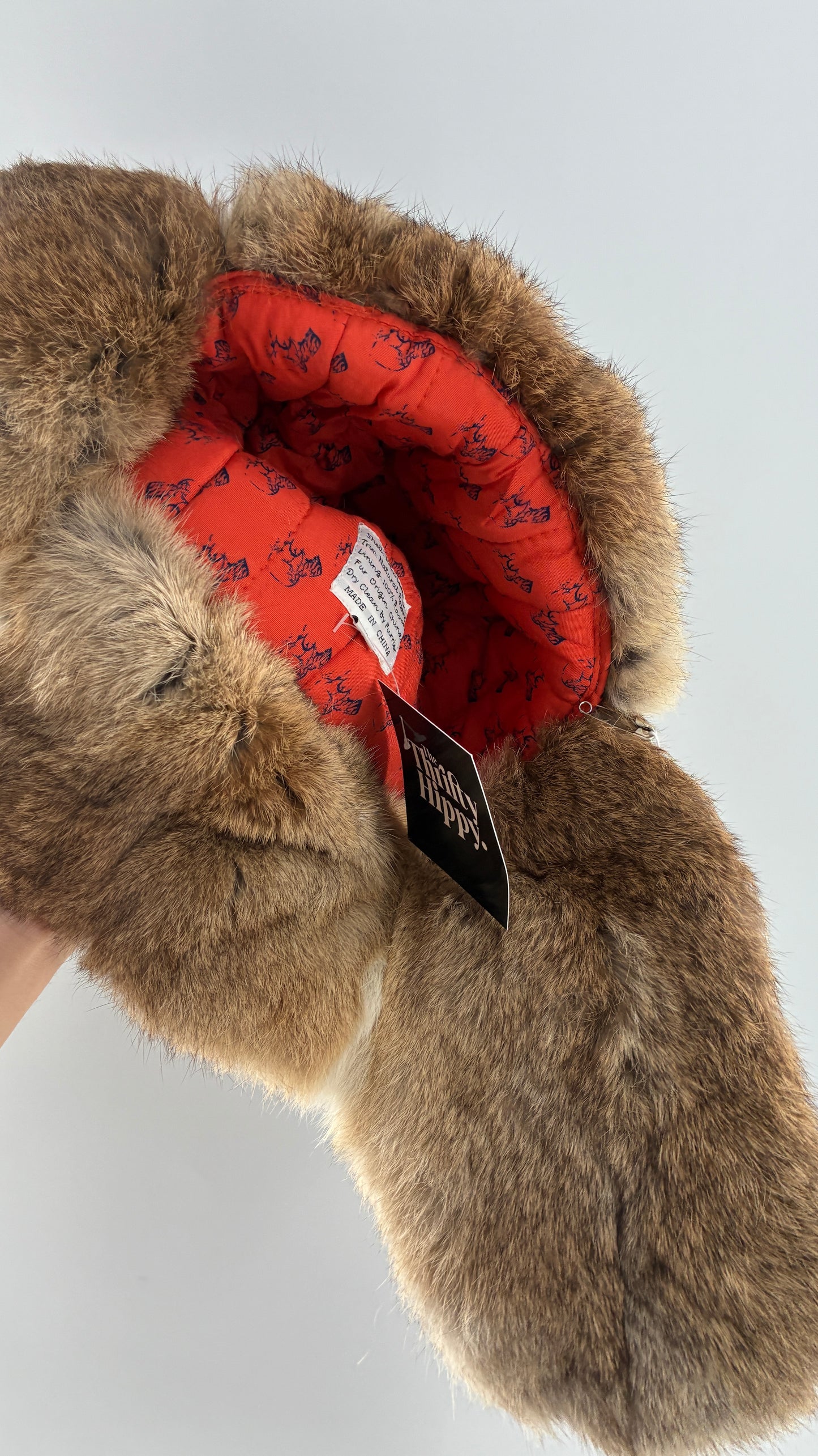 Vintage MAD BOMBER Leather and Rabbit Fur Bomber Style Trapper Hat