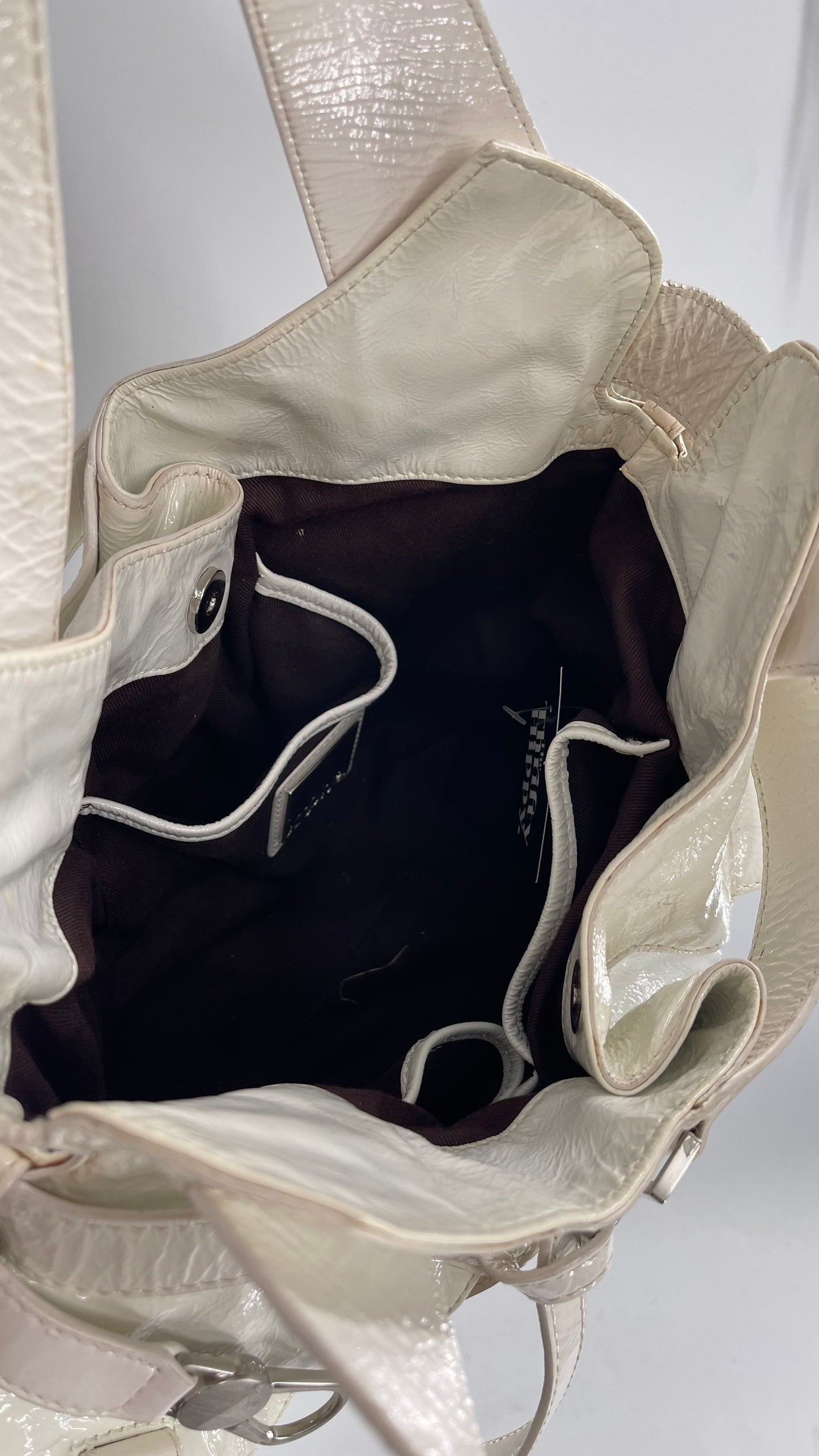 Vintage 1990s White Buckle Bag