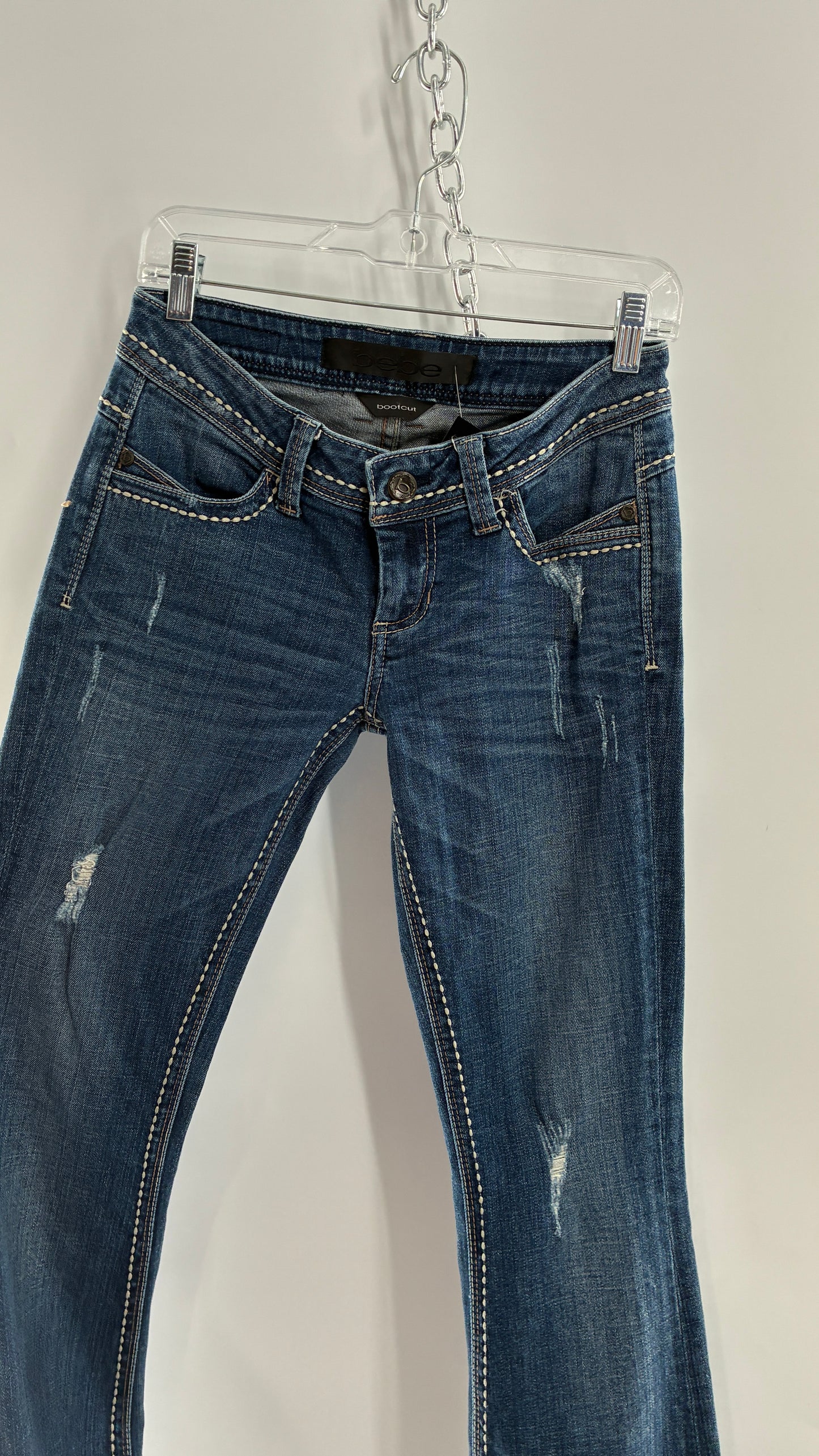 Vintage BEBE Low Rise Bootcut Jeans with Contrast Stitch (27)