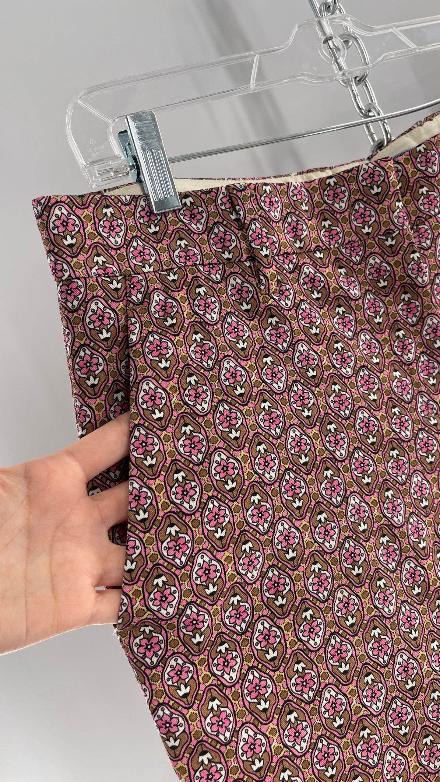 Vintage PRADA Trouser Brown Pink 1970s Style Pattern (28)