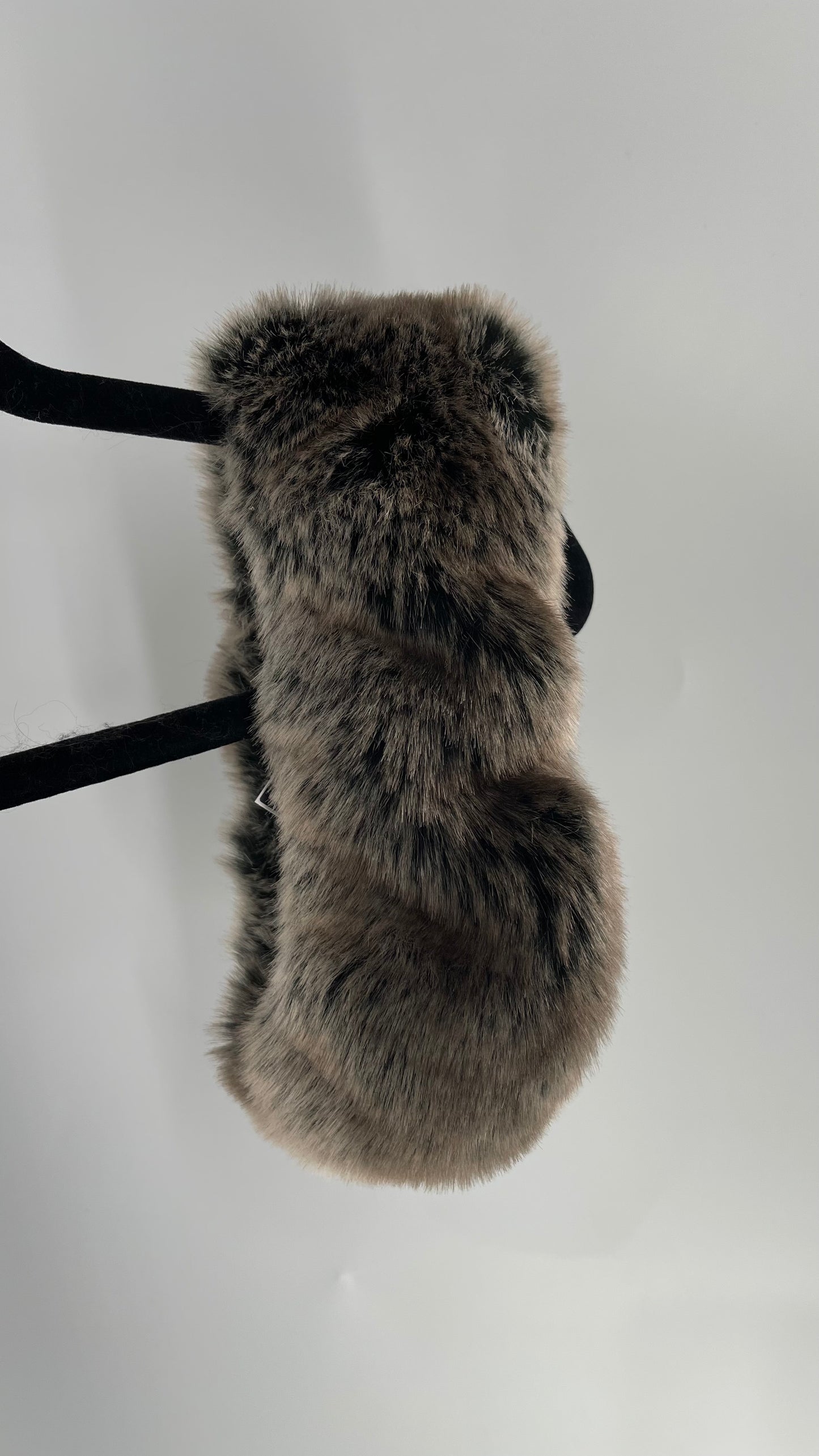 Mixed Tones Brown/Grey Fluffy Furry Headband