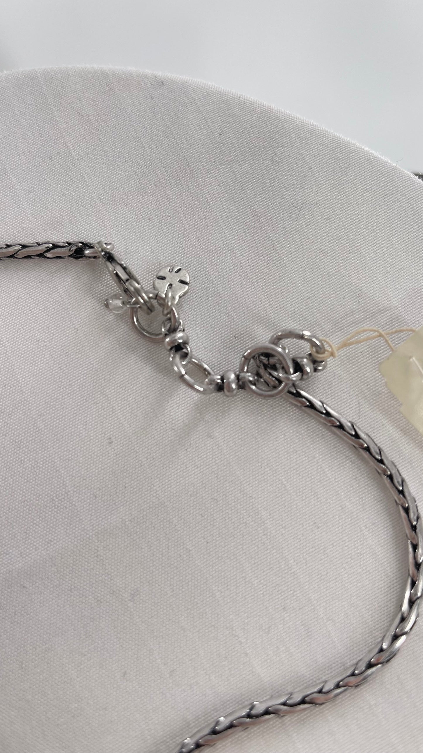 Lucky Brand Silver Metal Abstract Bracketed Layered Necklace with Tags Attached