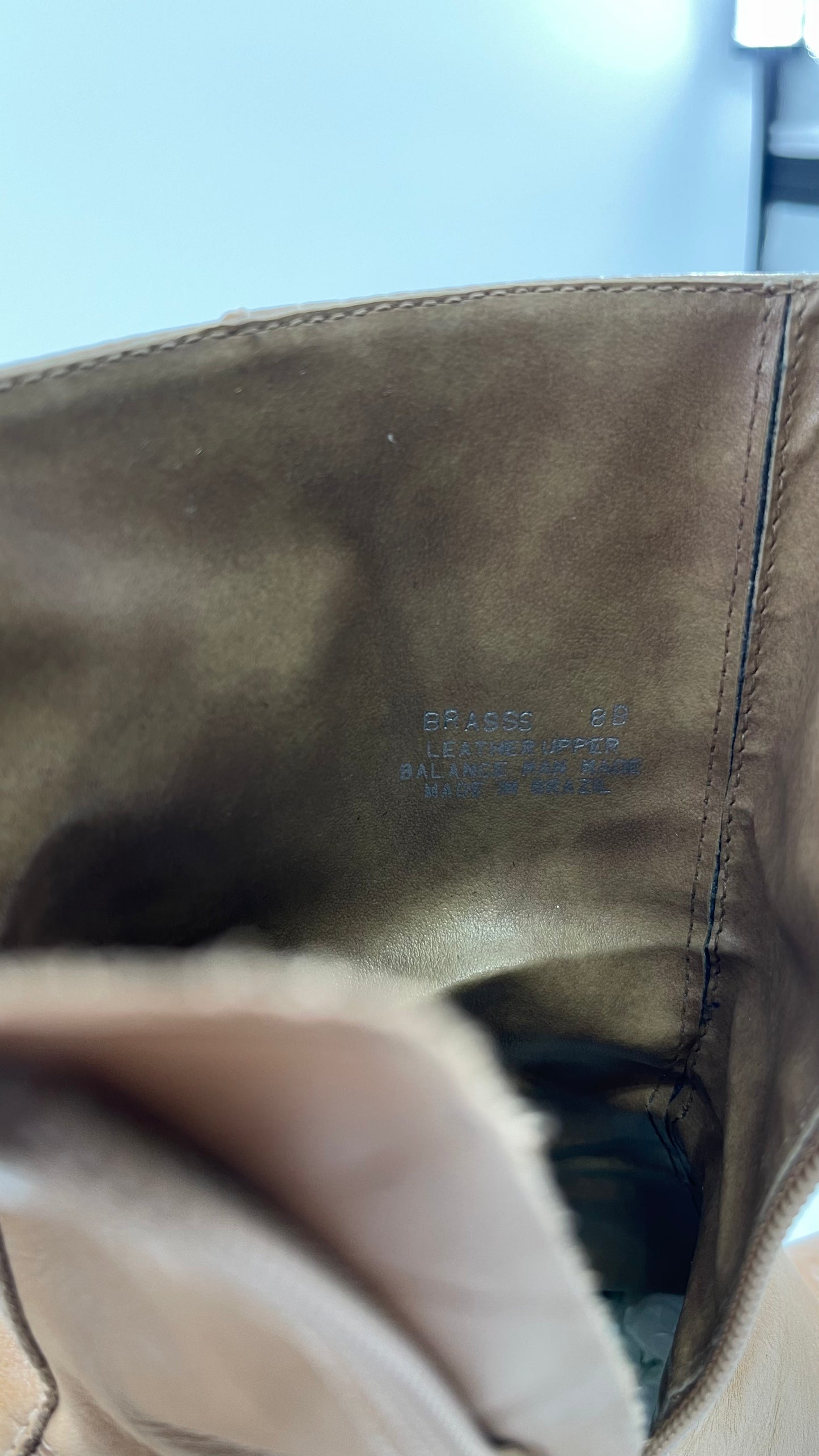 Vintage 90s Steve Madden Tan Leather Funky Square Toe Boot with Platform and Chunky Heel