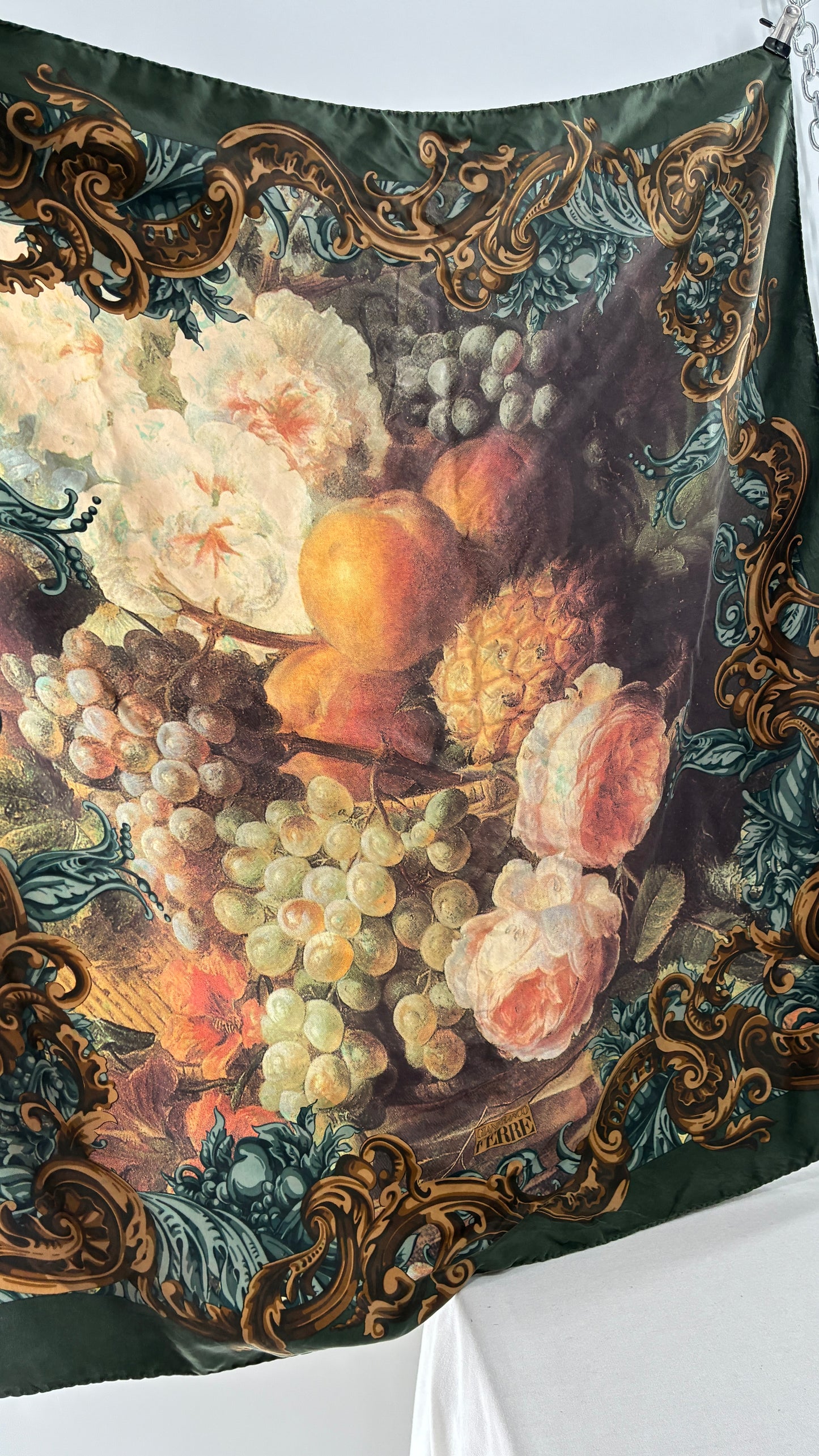 Vintage GIAN FRANCOFERRE Renaissance Style Painting Scarf