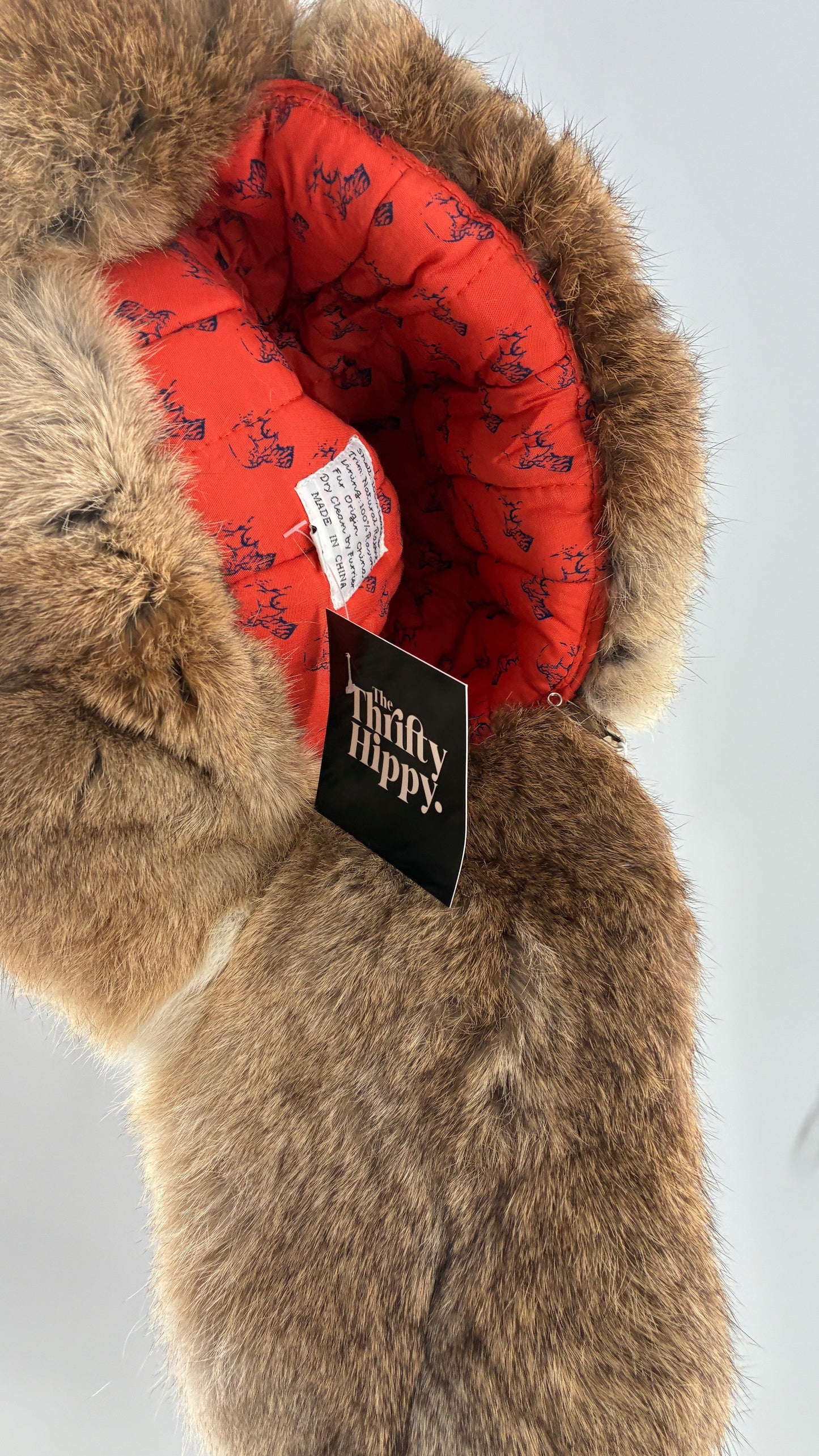 Vintage MAD BOMBER Leather and Rabbit Fur Bomber Style Trapper Hat