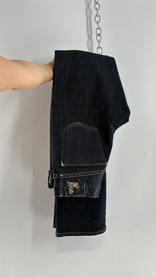 Vintage GOLD SIGN Dark Wash Low Rise Jeans (26)