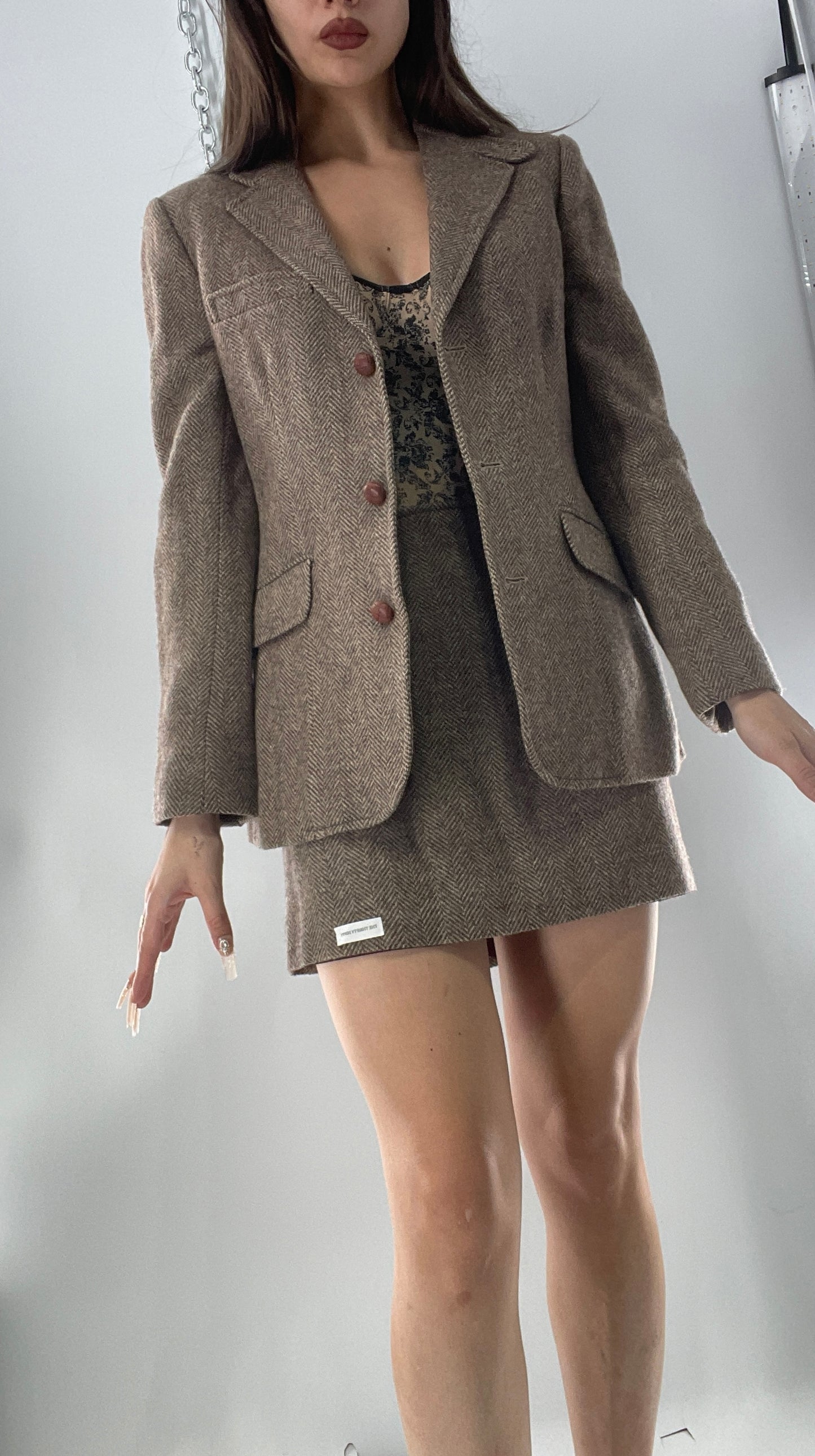 Vintage Custom Handmade 2Piece Suit Set with Blazer and Corseted Skirt
