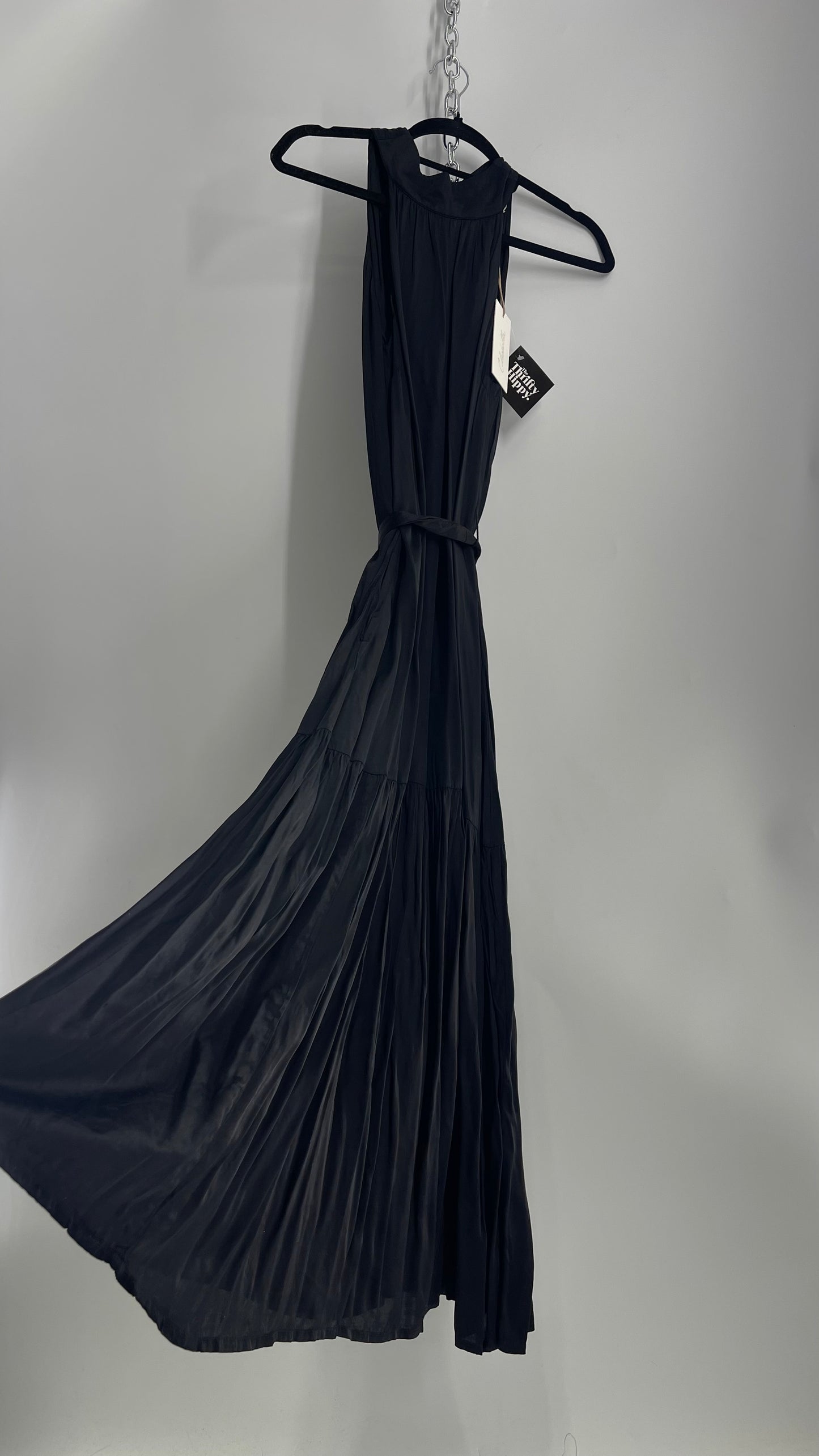 Cleobella Black Silky Shiny Full Length Gown with Tags Attached (Small)
