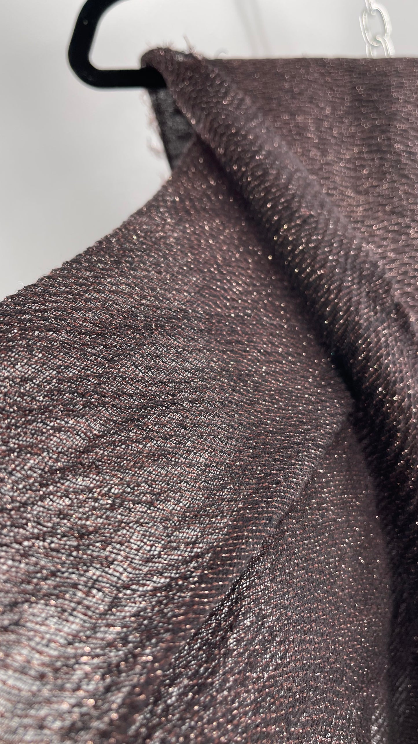 Maurice’s Black Thin Knit Voluminous Scarf with Bronze Woven Tinsel
