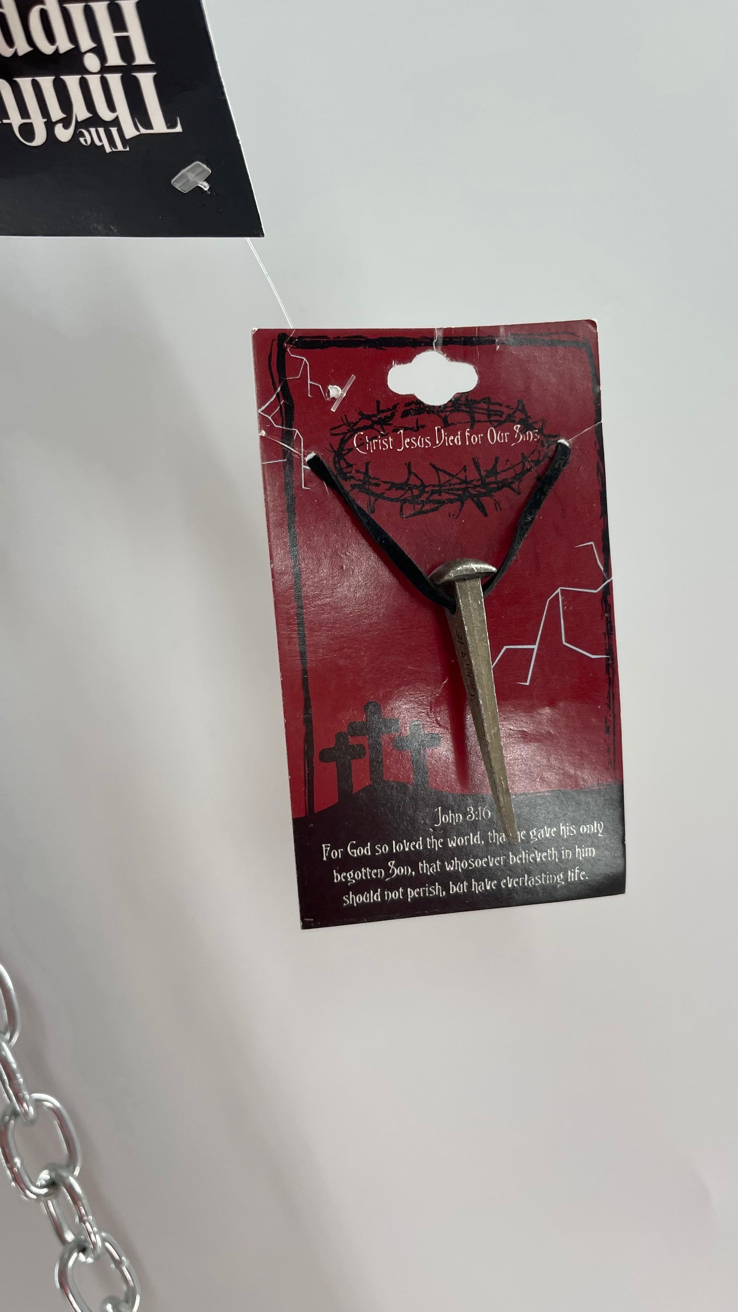 Vintage 2004 Christian Heavy Metal Nail Necklace