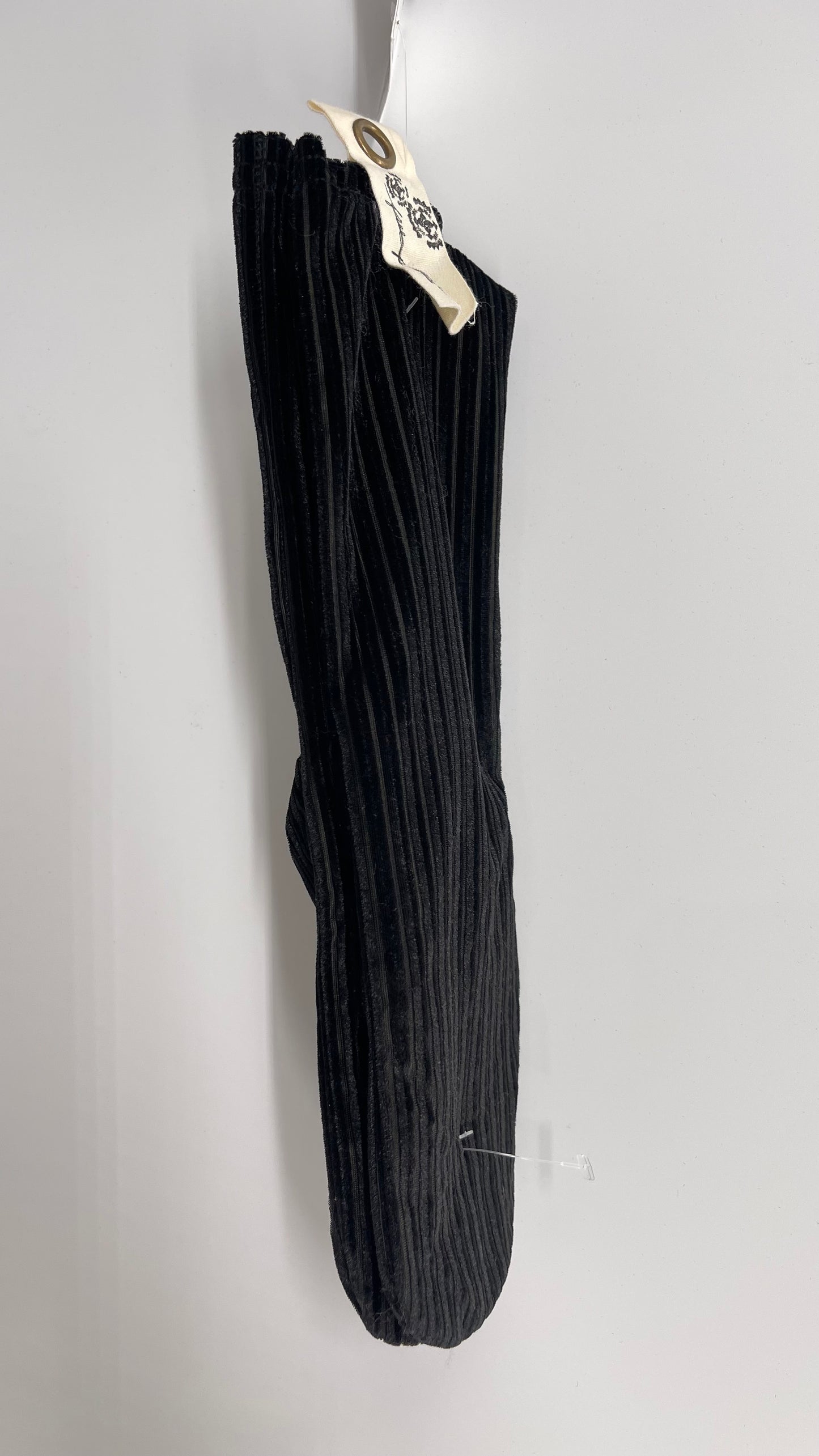 Free People Black Velour Ribbed Socks
