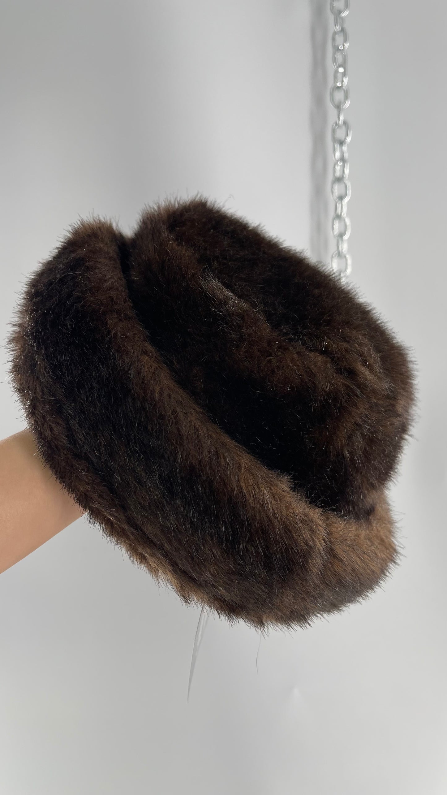 Vintage BenBerger Brown Faux Fur Rolled Brim Hat