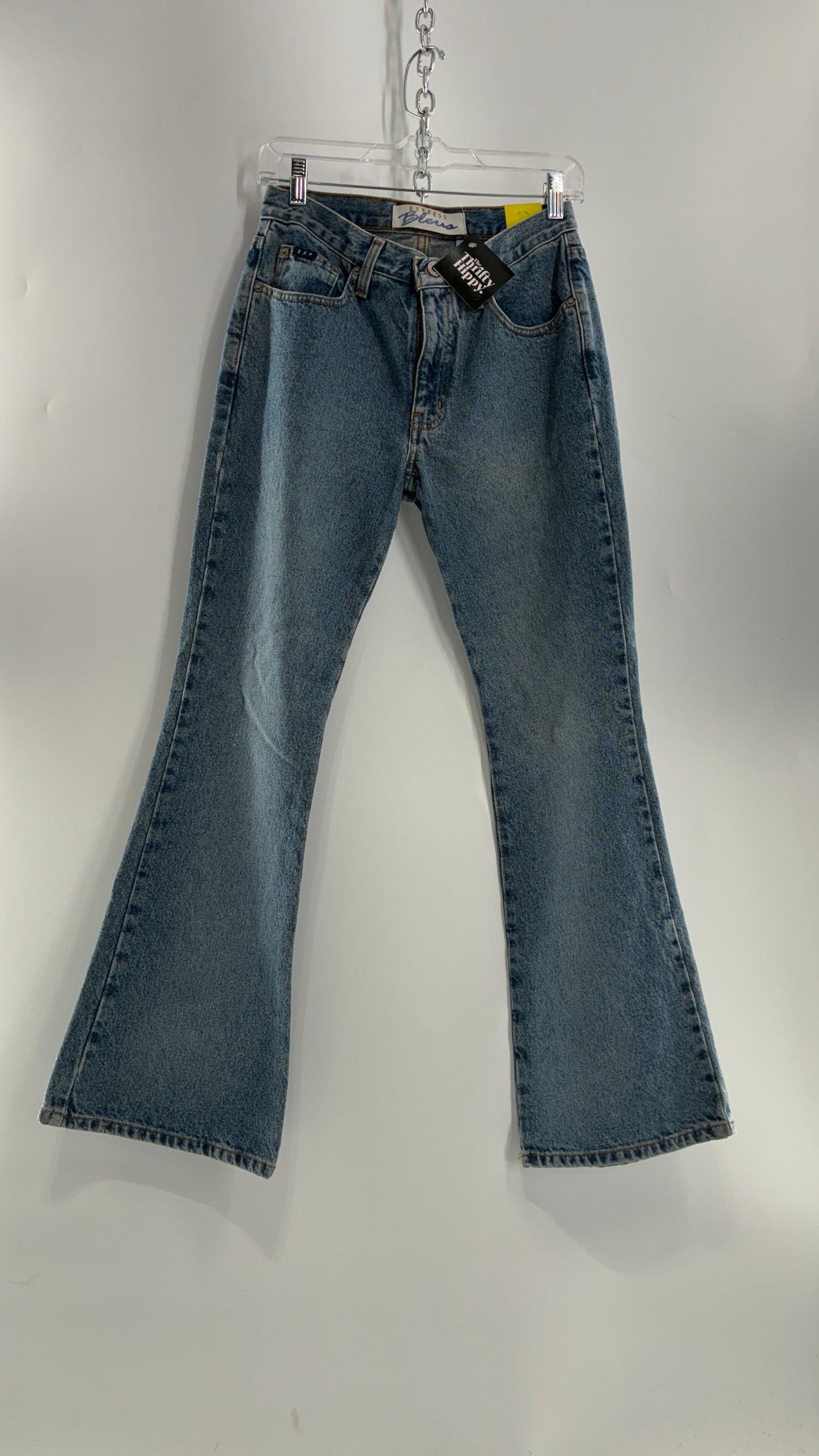 Deadstock Vintage Express Bleus Light Wash Short Flares Made in Mexico (5/6)