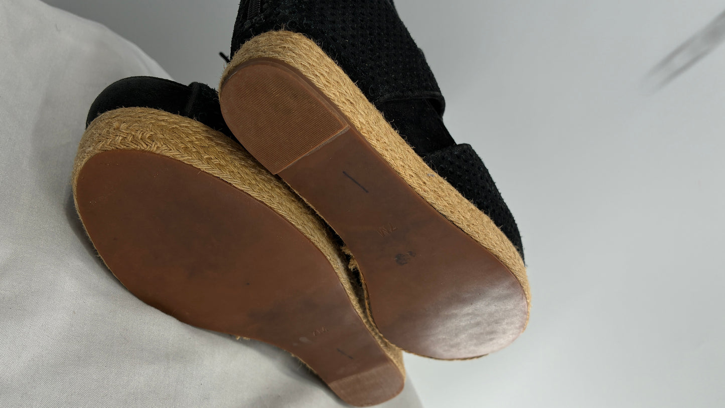 Havana Jeffrey Campbell Exaggerated Wedge Heel Black Suede Platform (7)