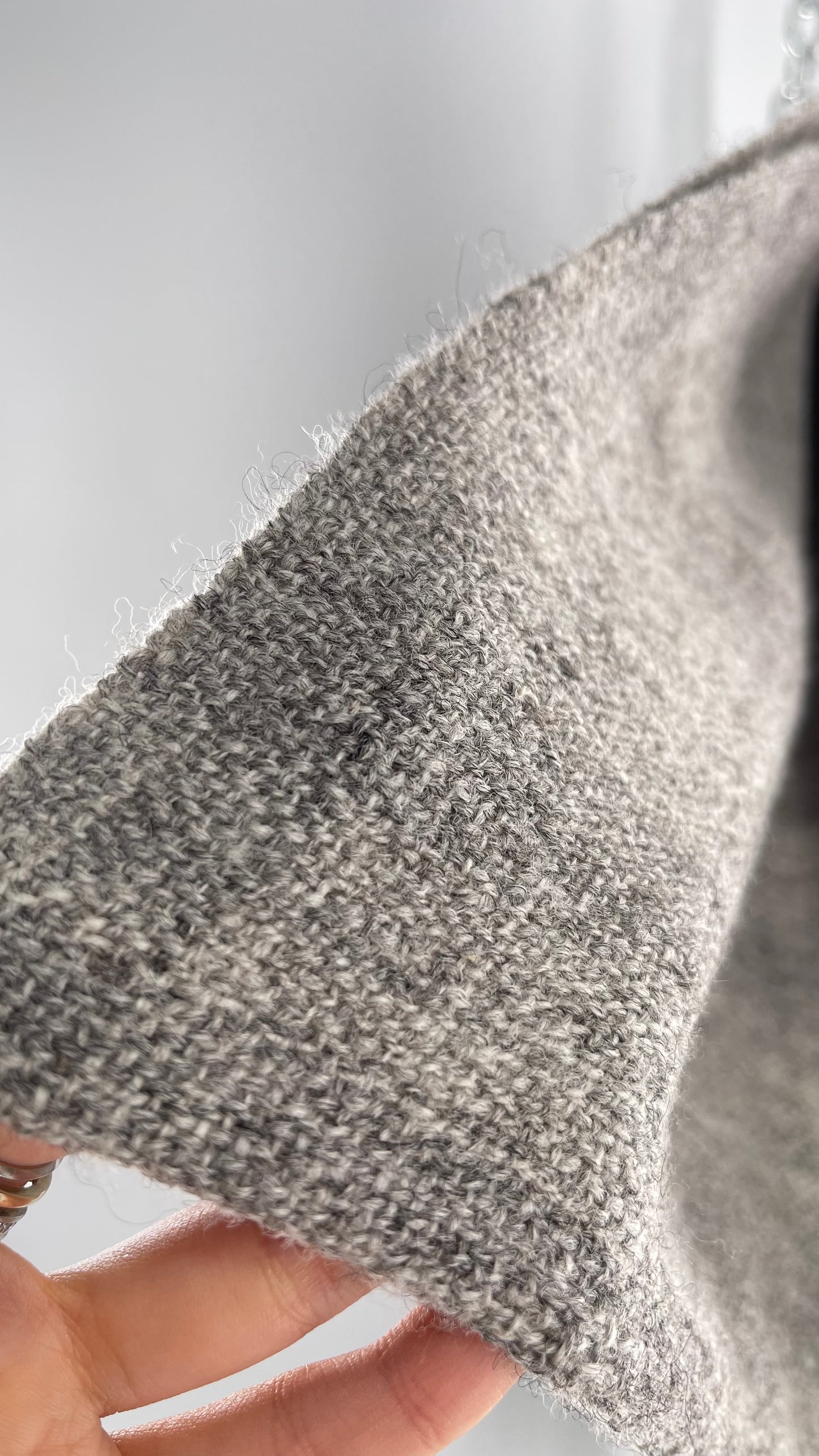 JuSt Shetland Handspun + Handwoven Shetland Yarn Julia Downing Nordus, Scousburgh Grey Woven Scarf