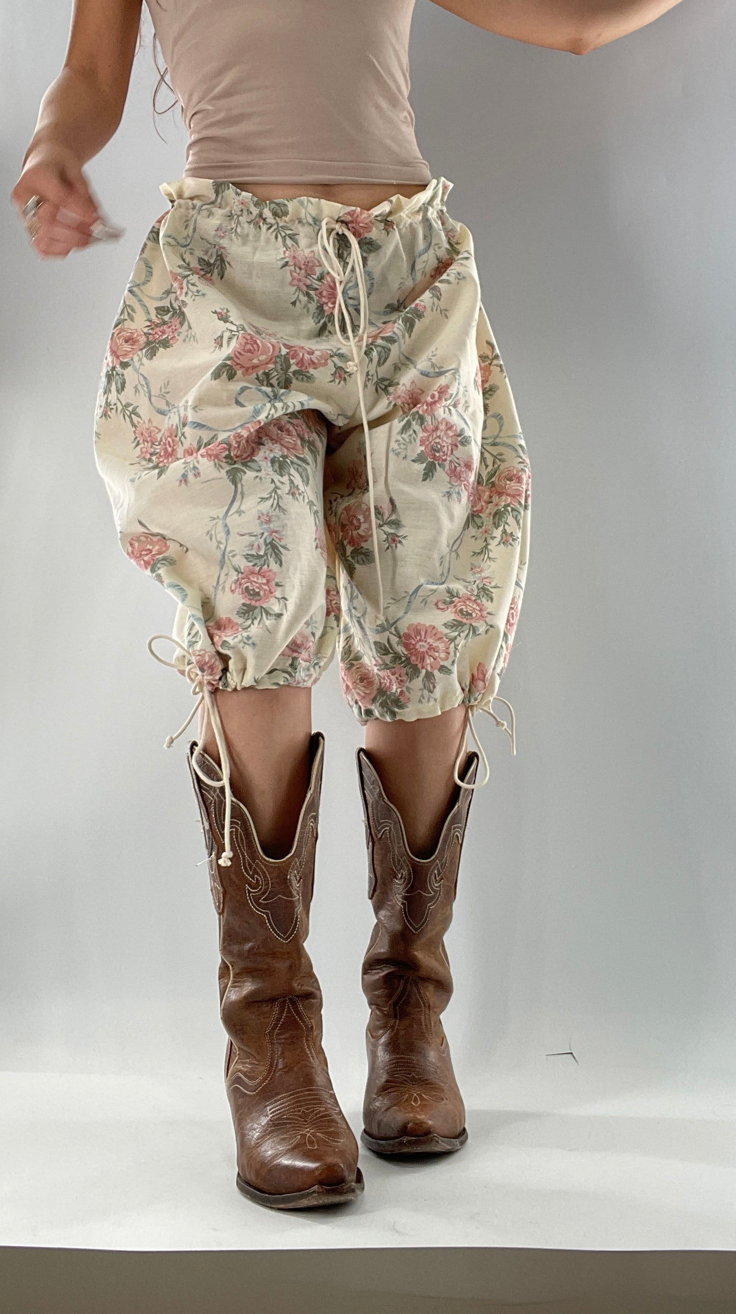 Custom Vintage Cottage Short/Capri Oversized or Cinched (One Size)
