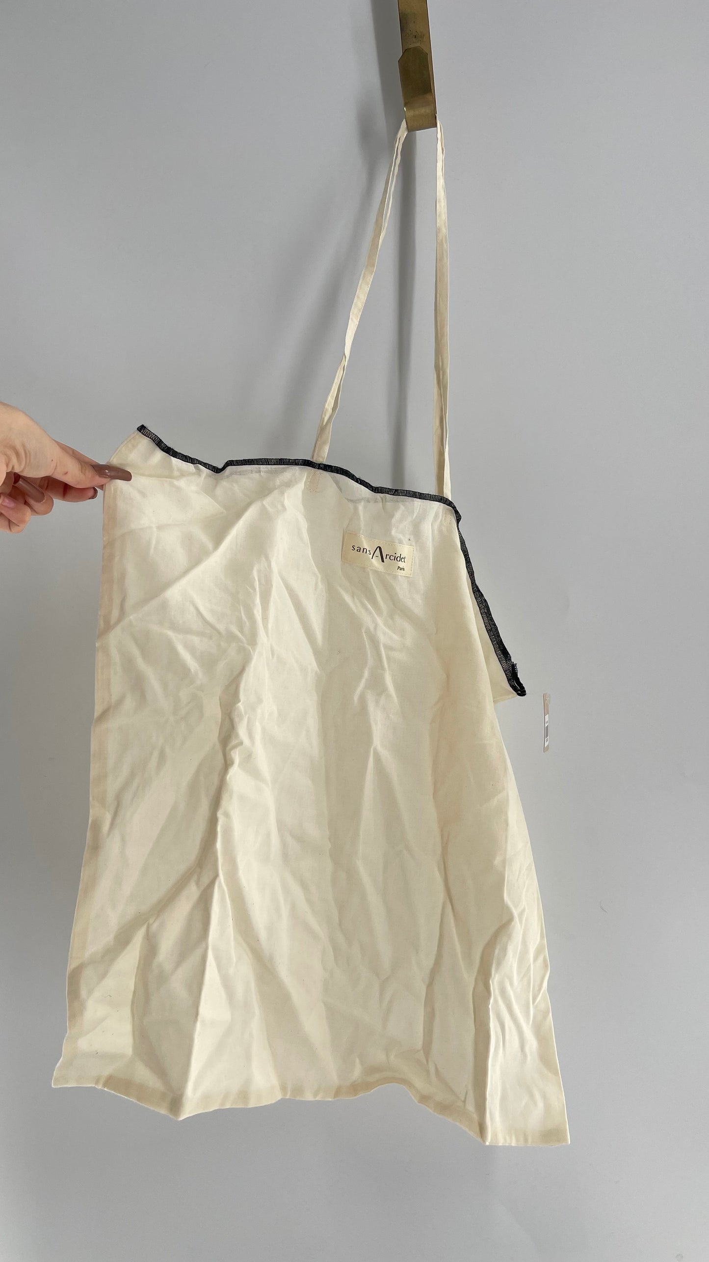 Sans Arcidet Cotton Tote with Black Stitching
