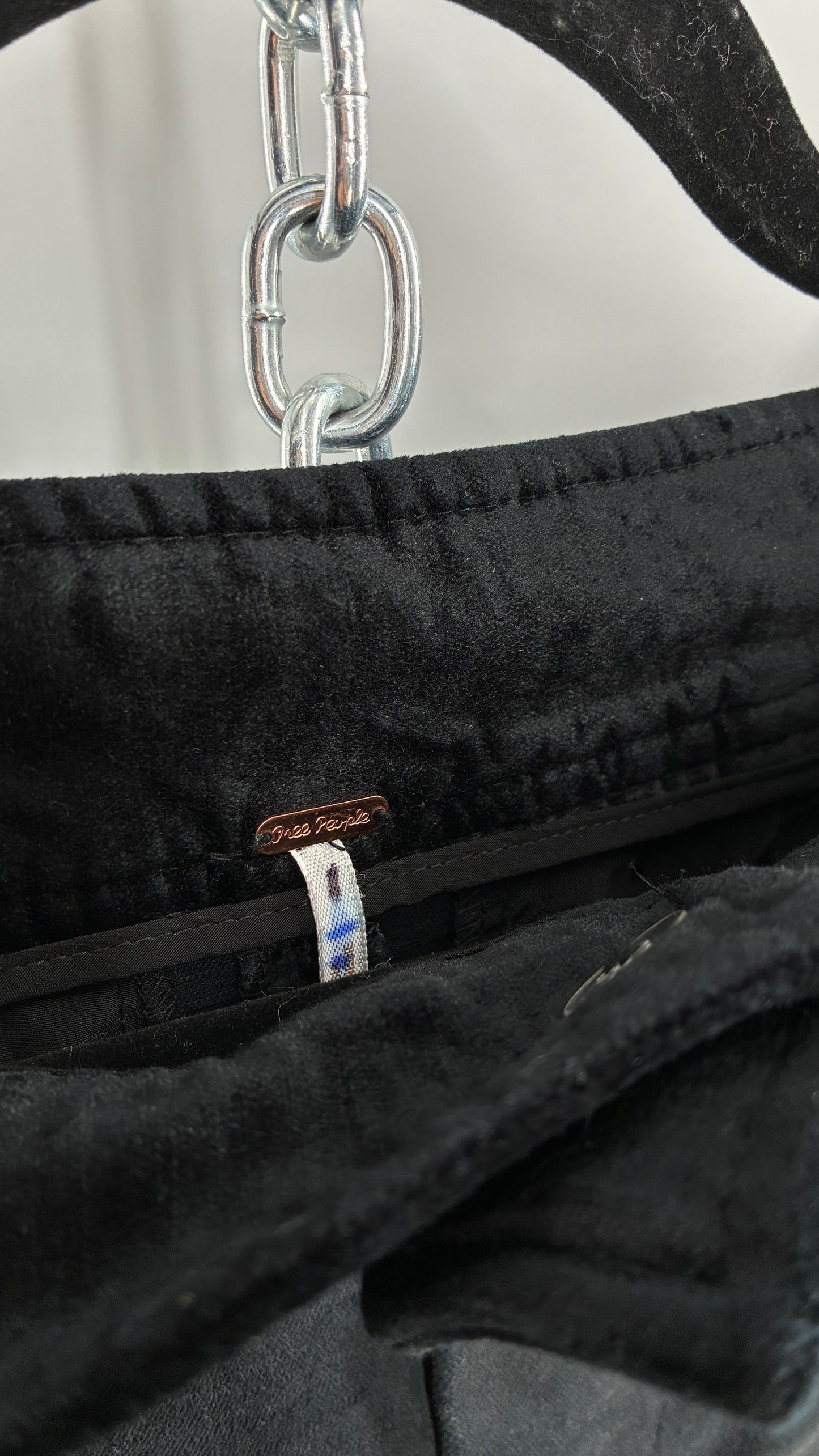 Free people Black Heavy Velour Velvet Walk with You Kick Flare Hot Pants(6)