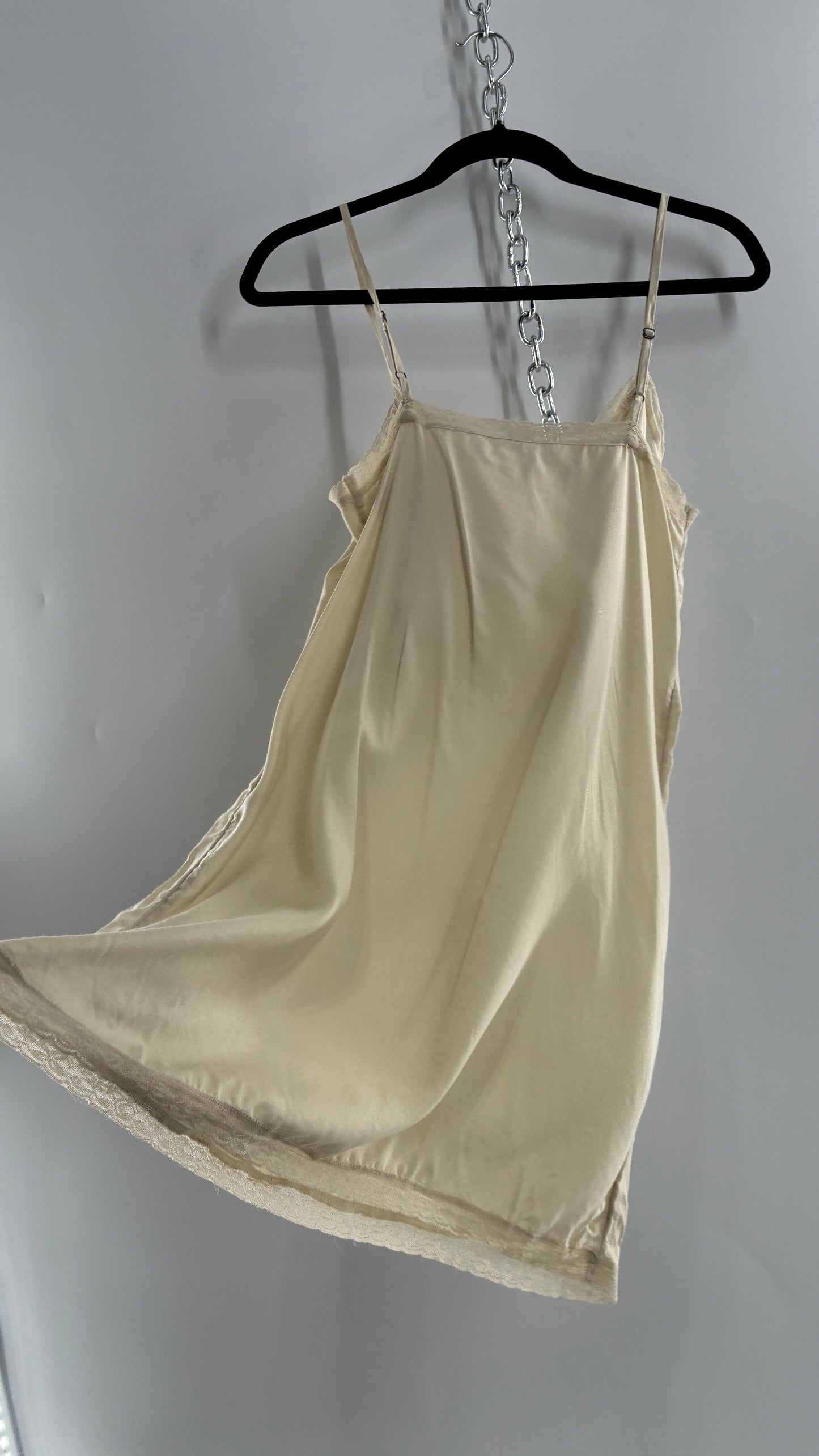 Beige Slip Dress with Lace Trim (2)