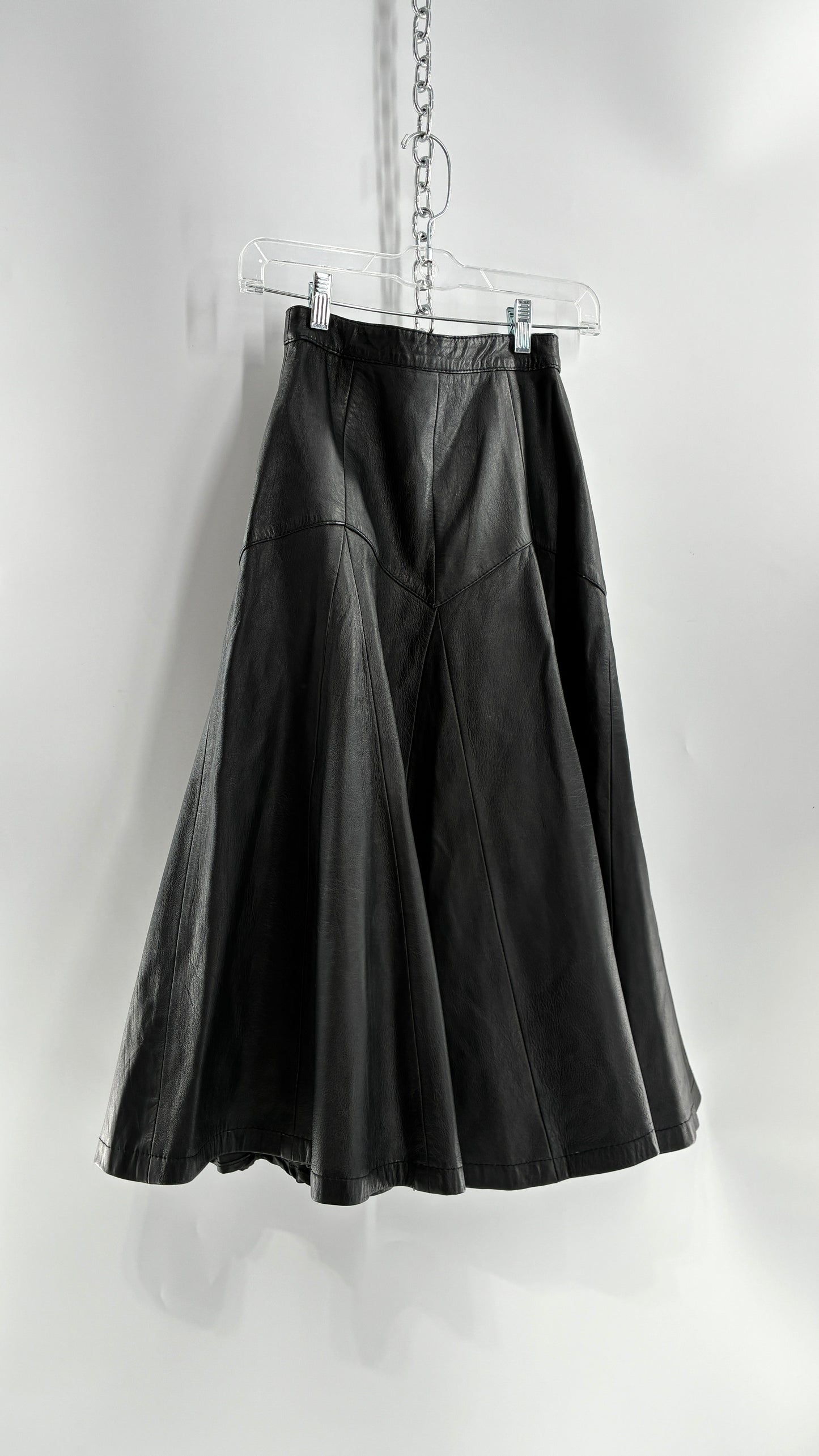 Vintage Fergs Omorro Leather Full Circle Skirt Made in Italy (XS)