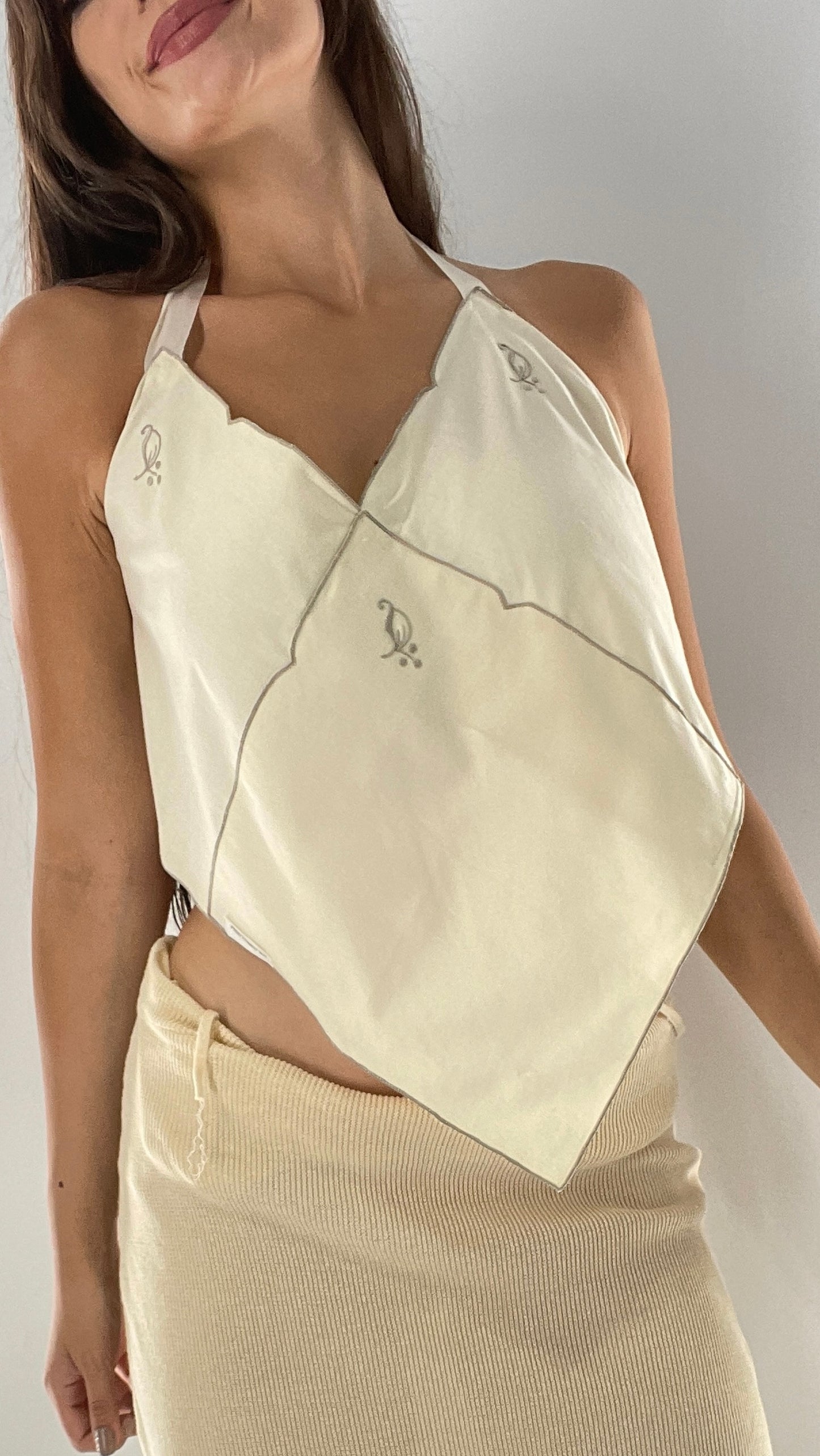Handmade Handkerchief Backless Top