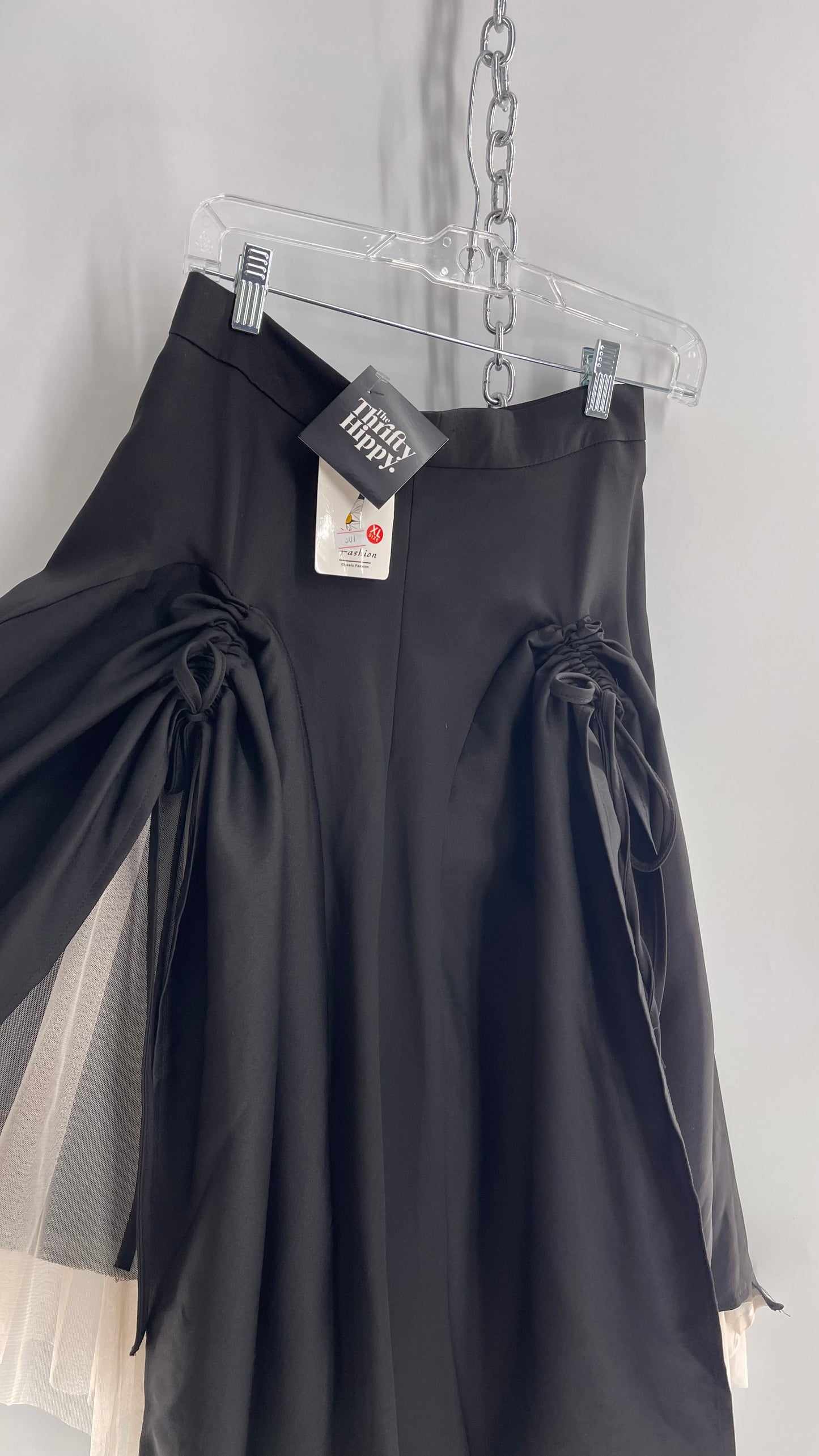 Layered Drape Skirt with Tulle Underlay Tags Attached (XL)