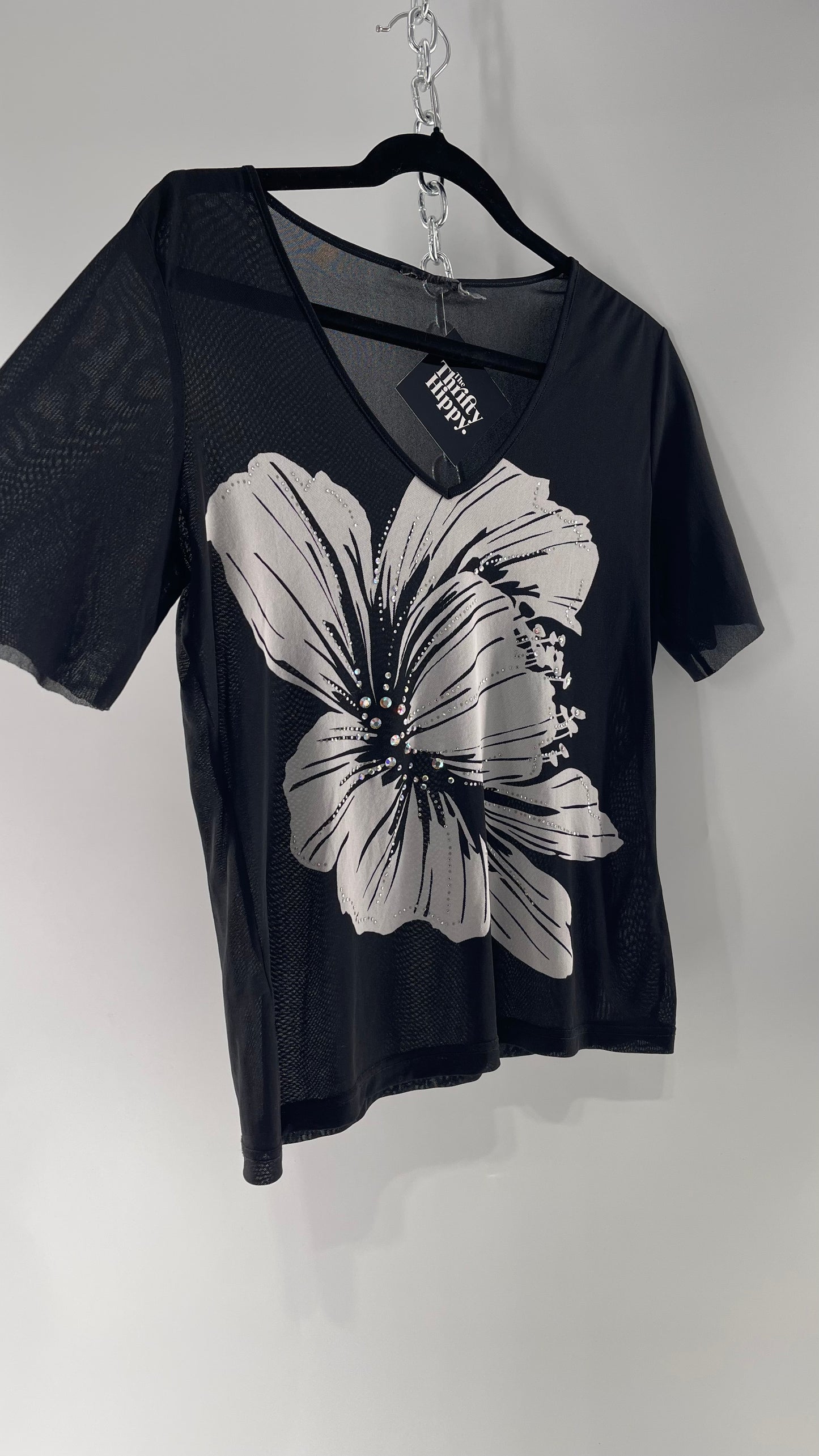 Vintage Bedazzled Mesh T (Medium)