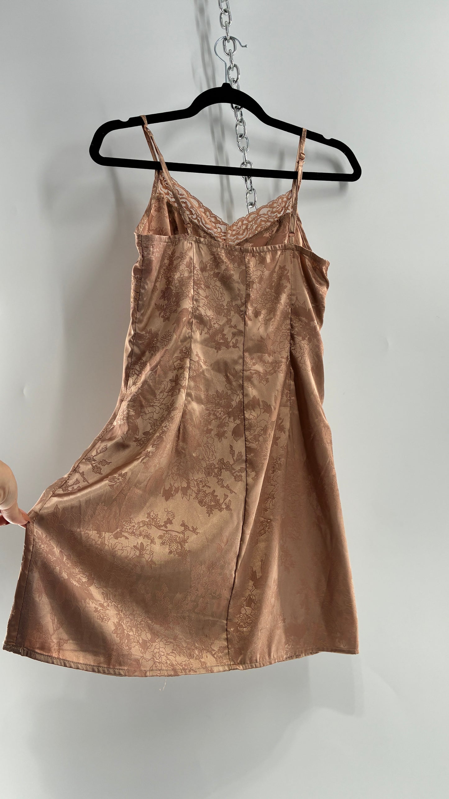 Bronze Brocade Slip Mini Dress (S/4)