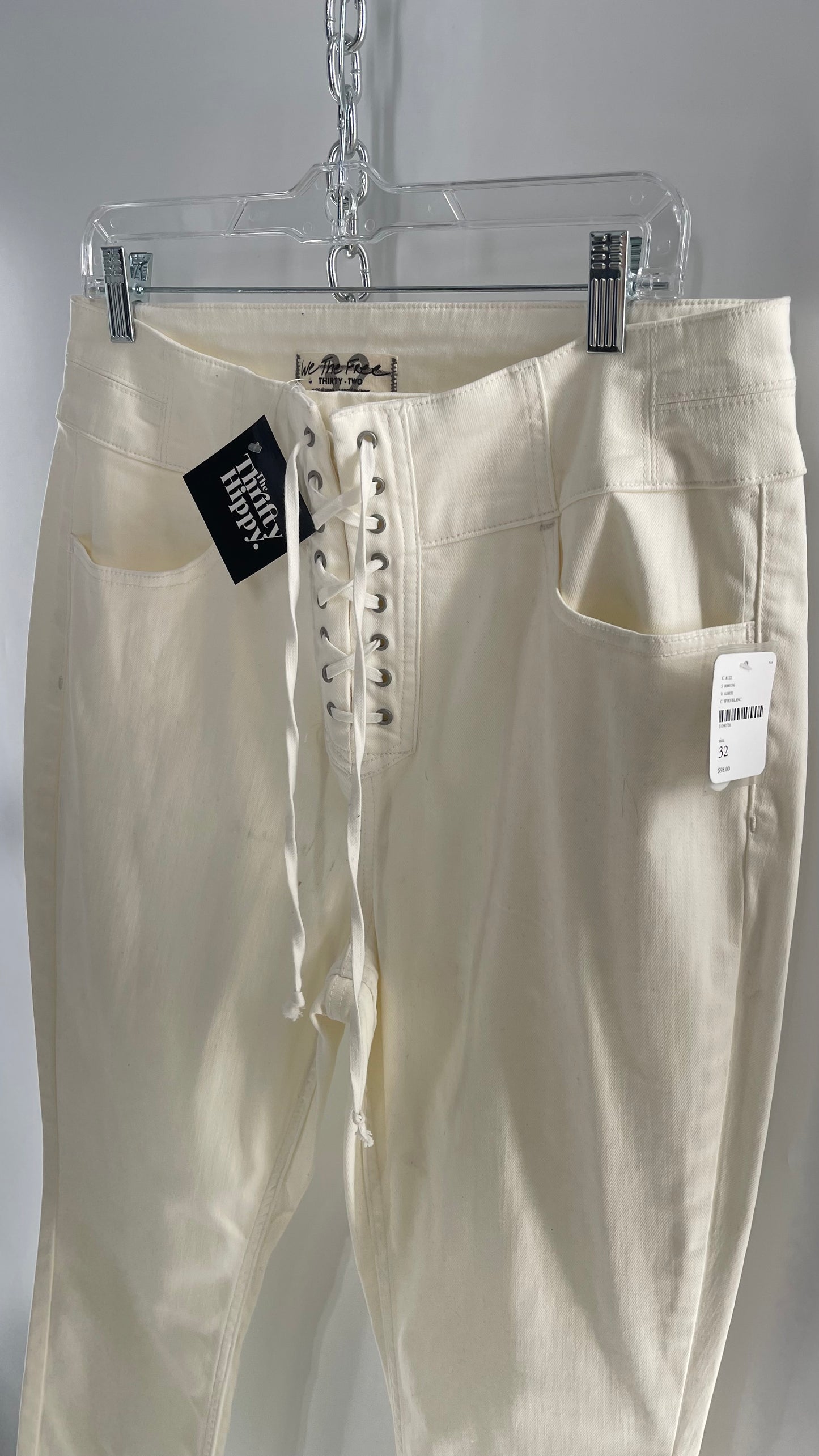 Free People Curvy Jeans With Lace up Detail (Size 32)