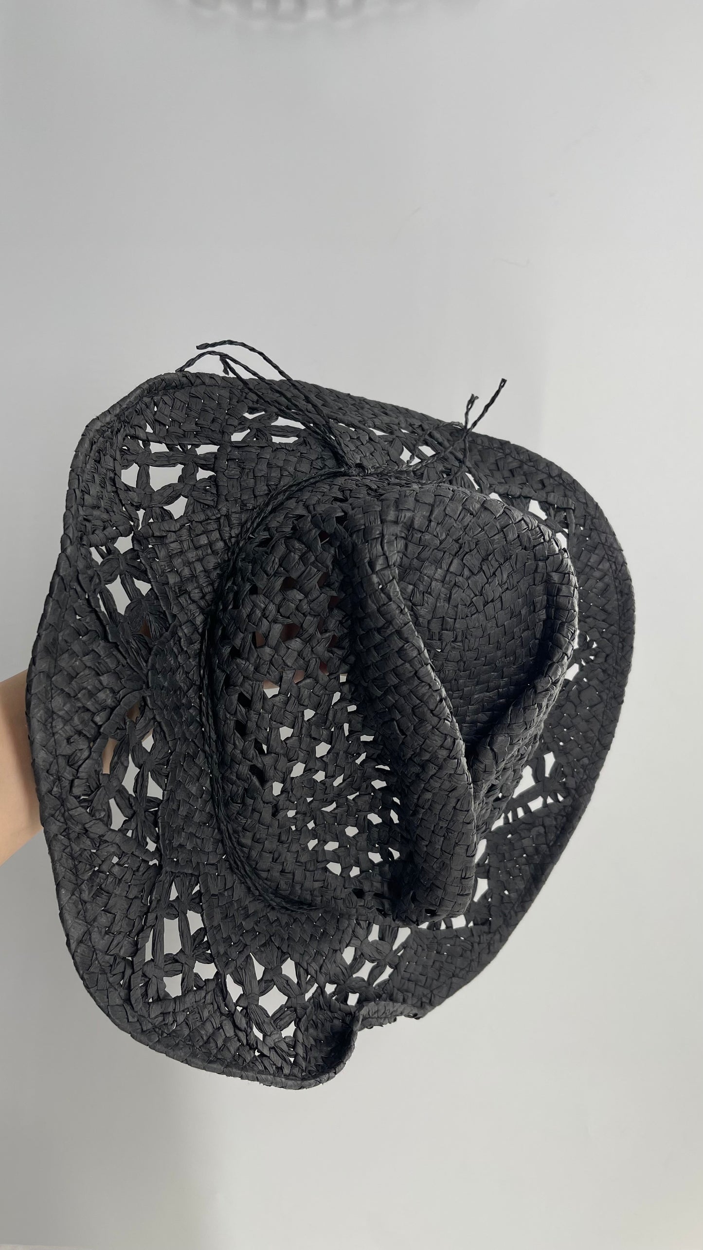 Black Country Cowboy Shapeless Straw Hat