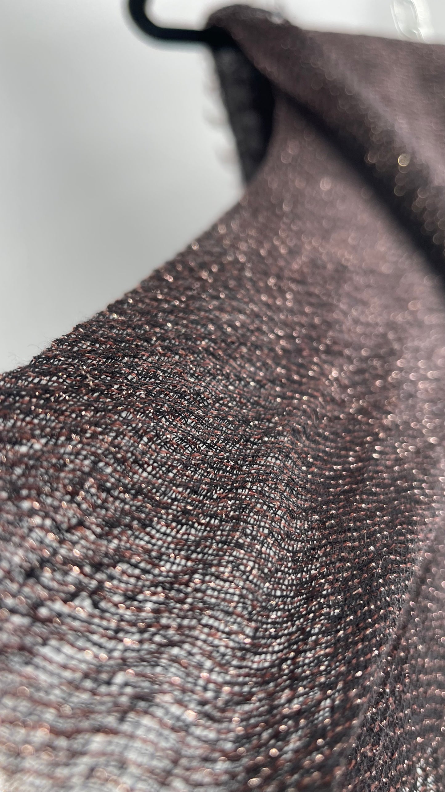 Maurice’s Black Thin Knit Voluminous Scarf with Bronze Woven Tinsel