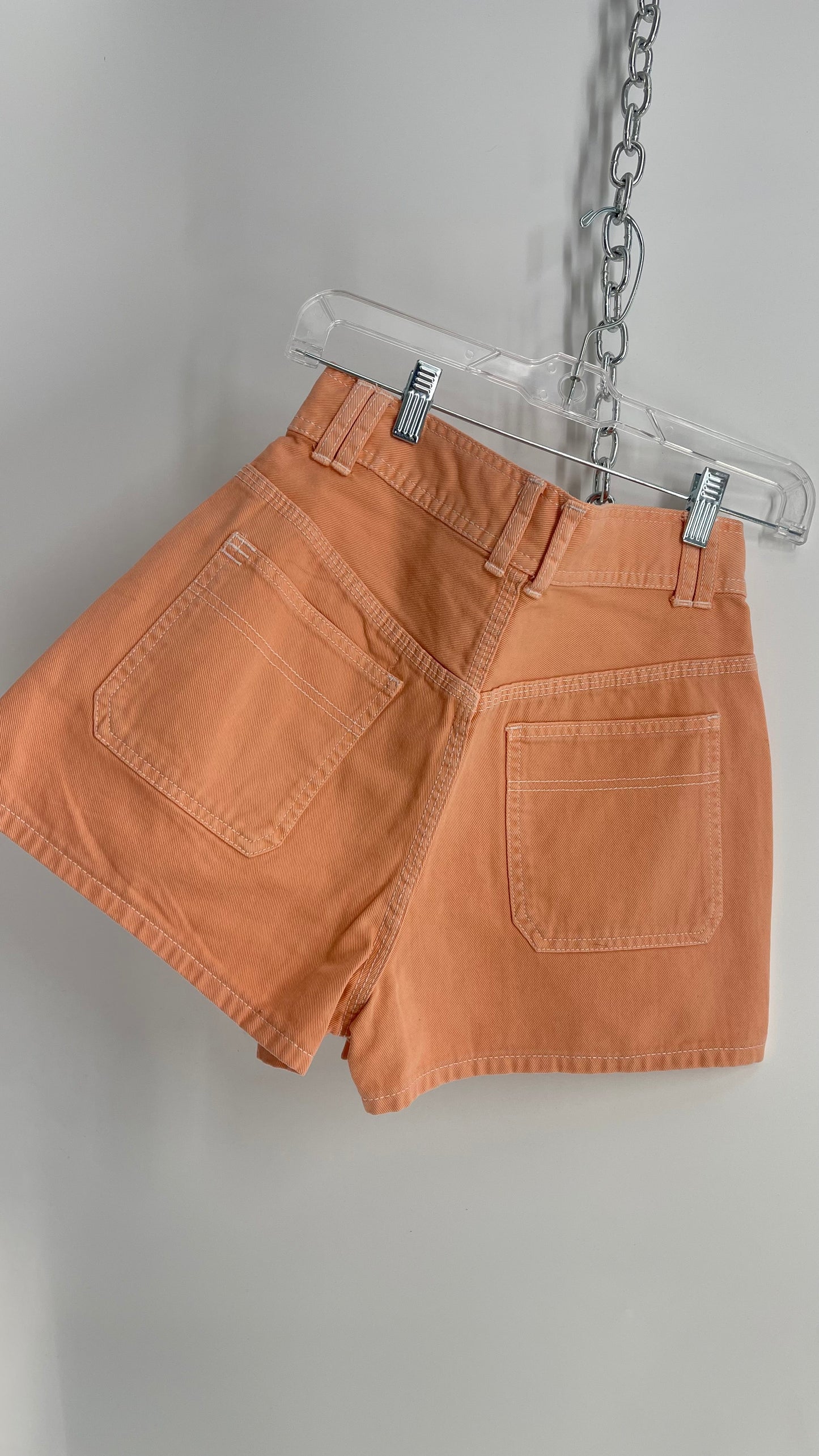 BDG Orange High Waisted Short with Contrast Stitch (28)