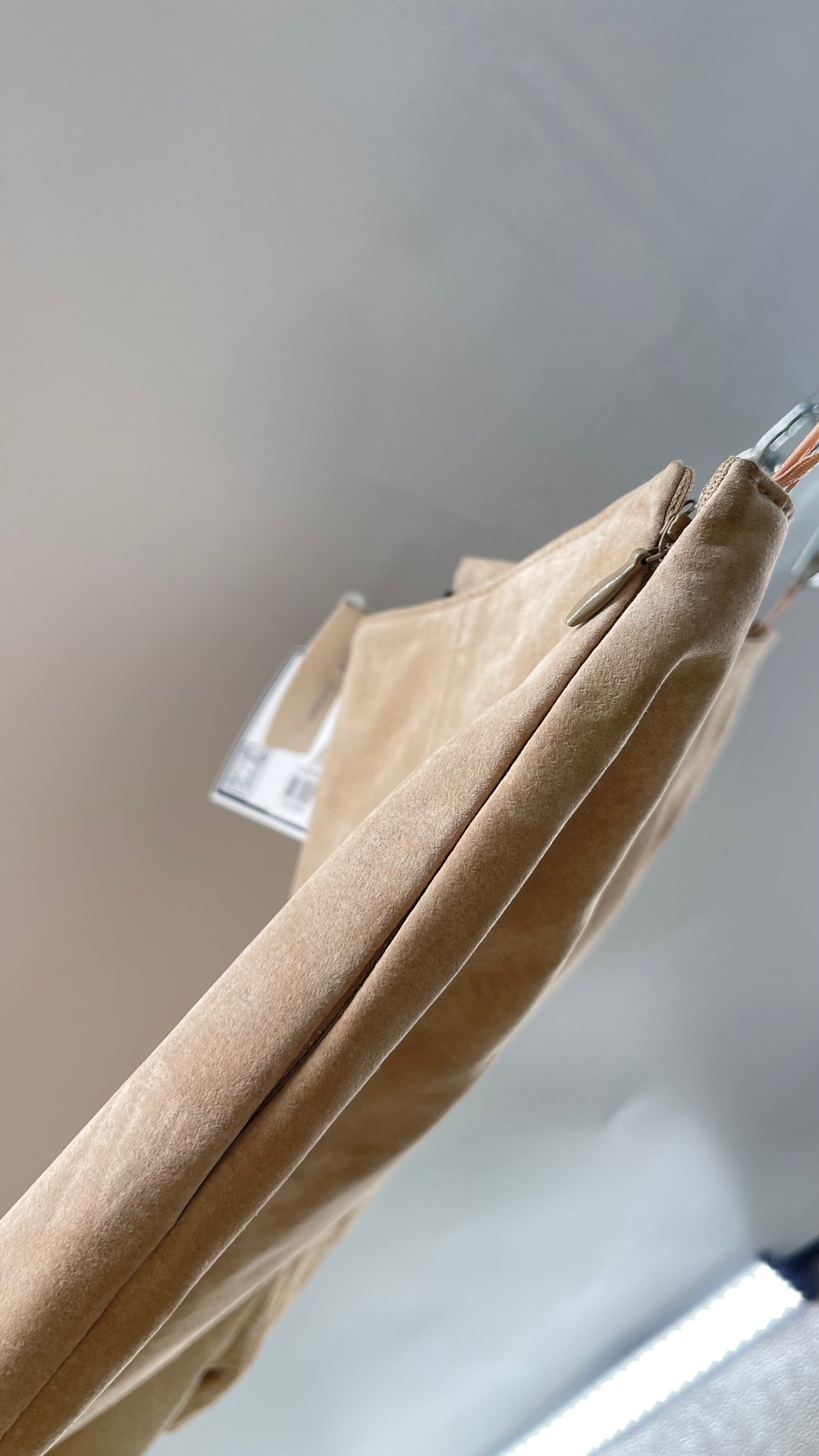 Deadstock Vintage Slouchy SienaStudio Oatmeal Tan Suede Pants (8)