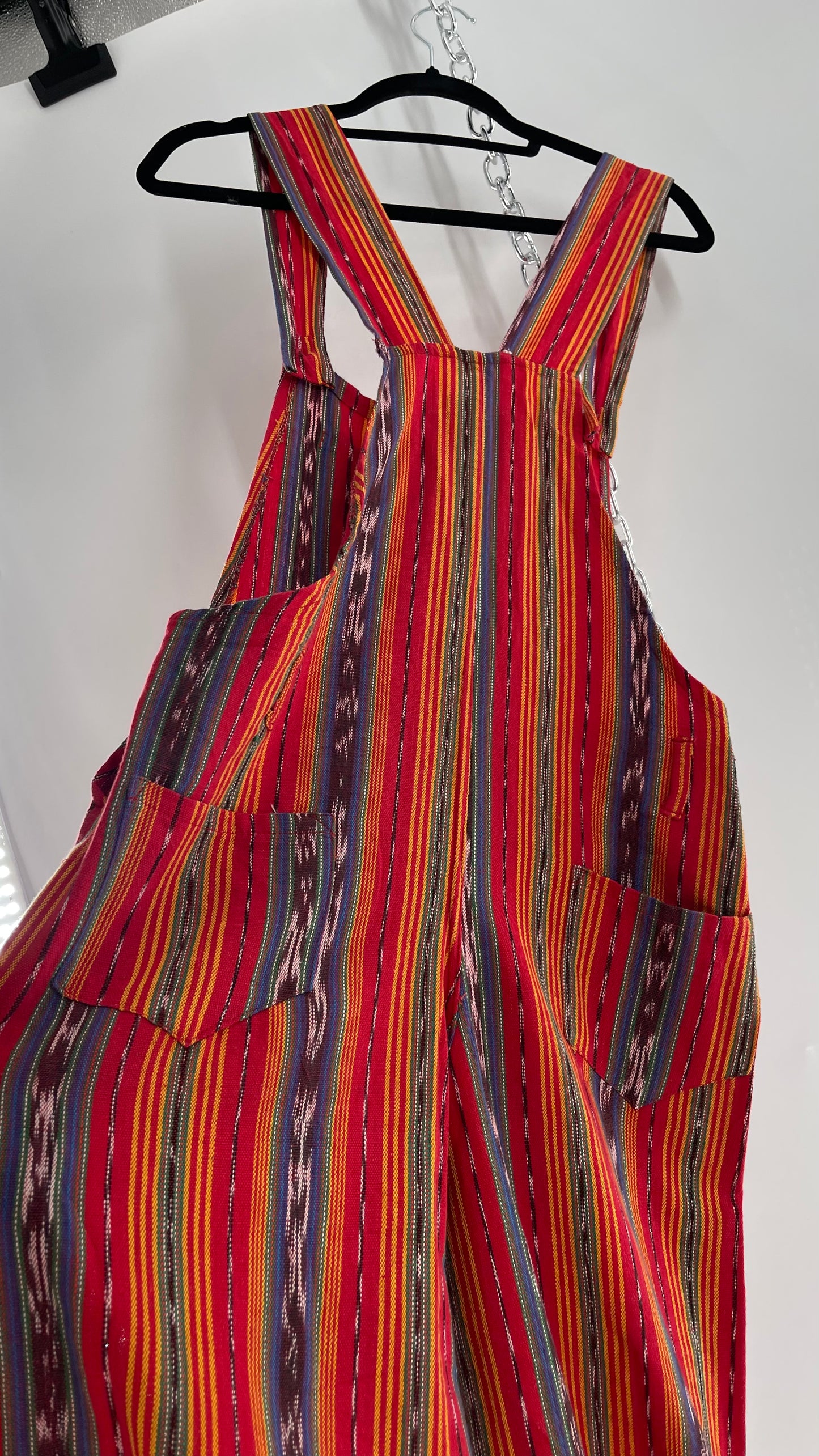 Vintage Red Baja 1970s Guatemalan Overalls (Medium)
