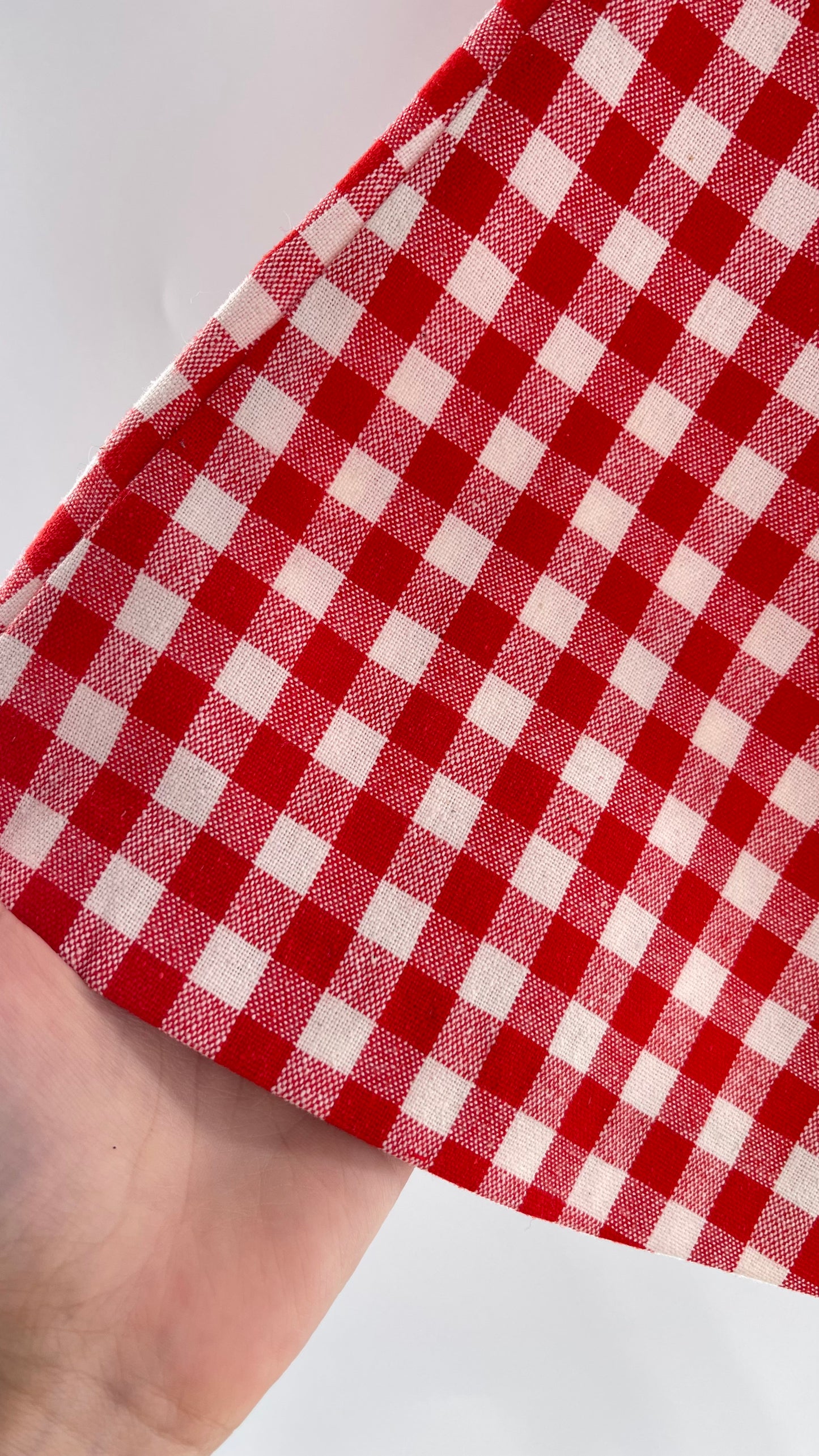 Vintage Bobbie Brook Red and White Picnic Mini Skirt (Large)
