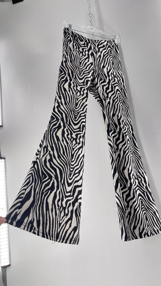 Zebra Printed Flares/Bell Bottoms (C)(Small)