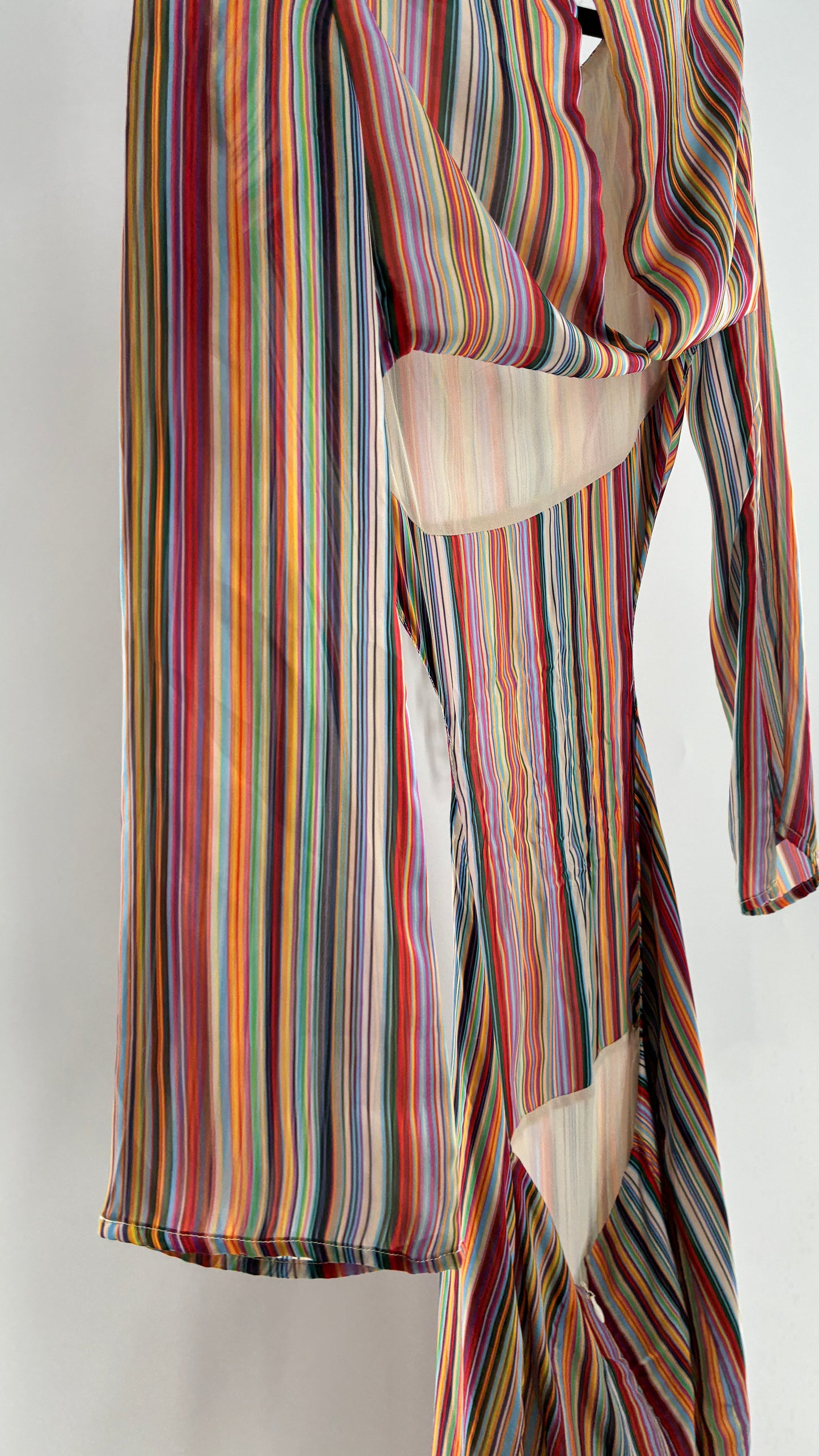 WINTERMUSE Daphne Multicolored Striped Silky Backless Cutout Dress (4)