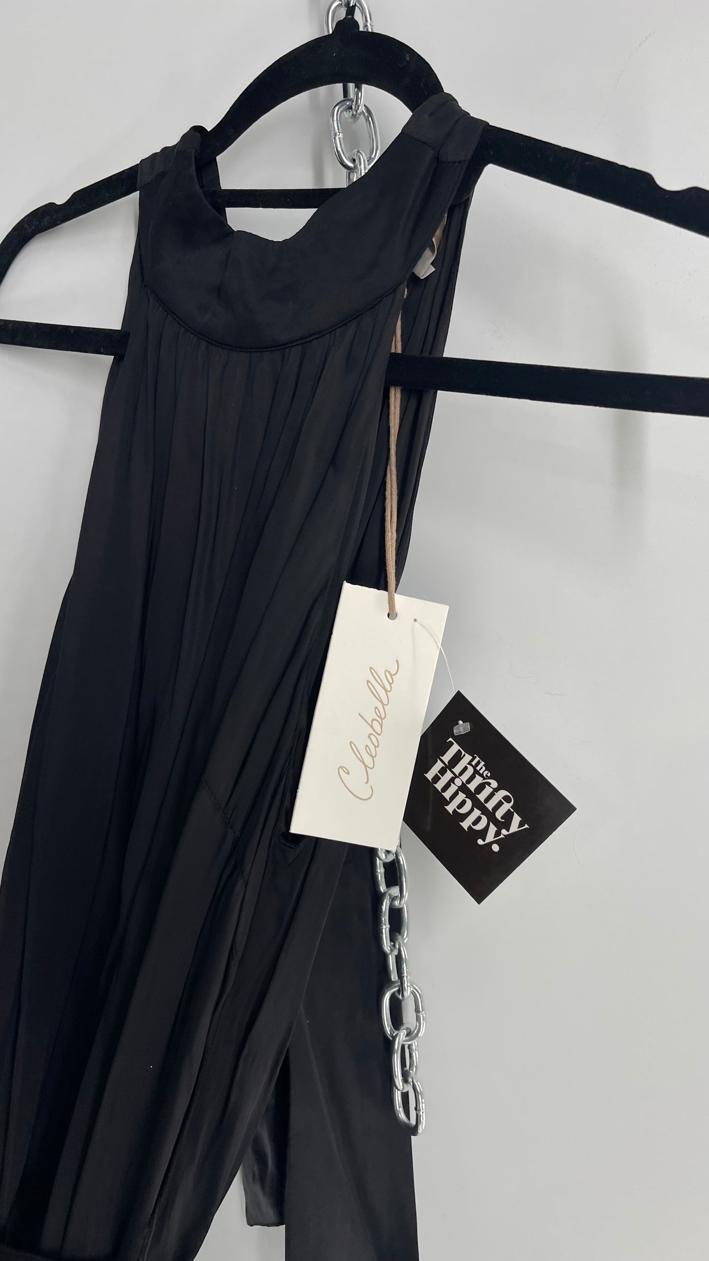 Cleobella Black Silky Shiny Full Length Gown with Tags Attached (Small)