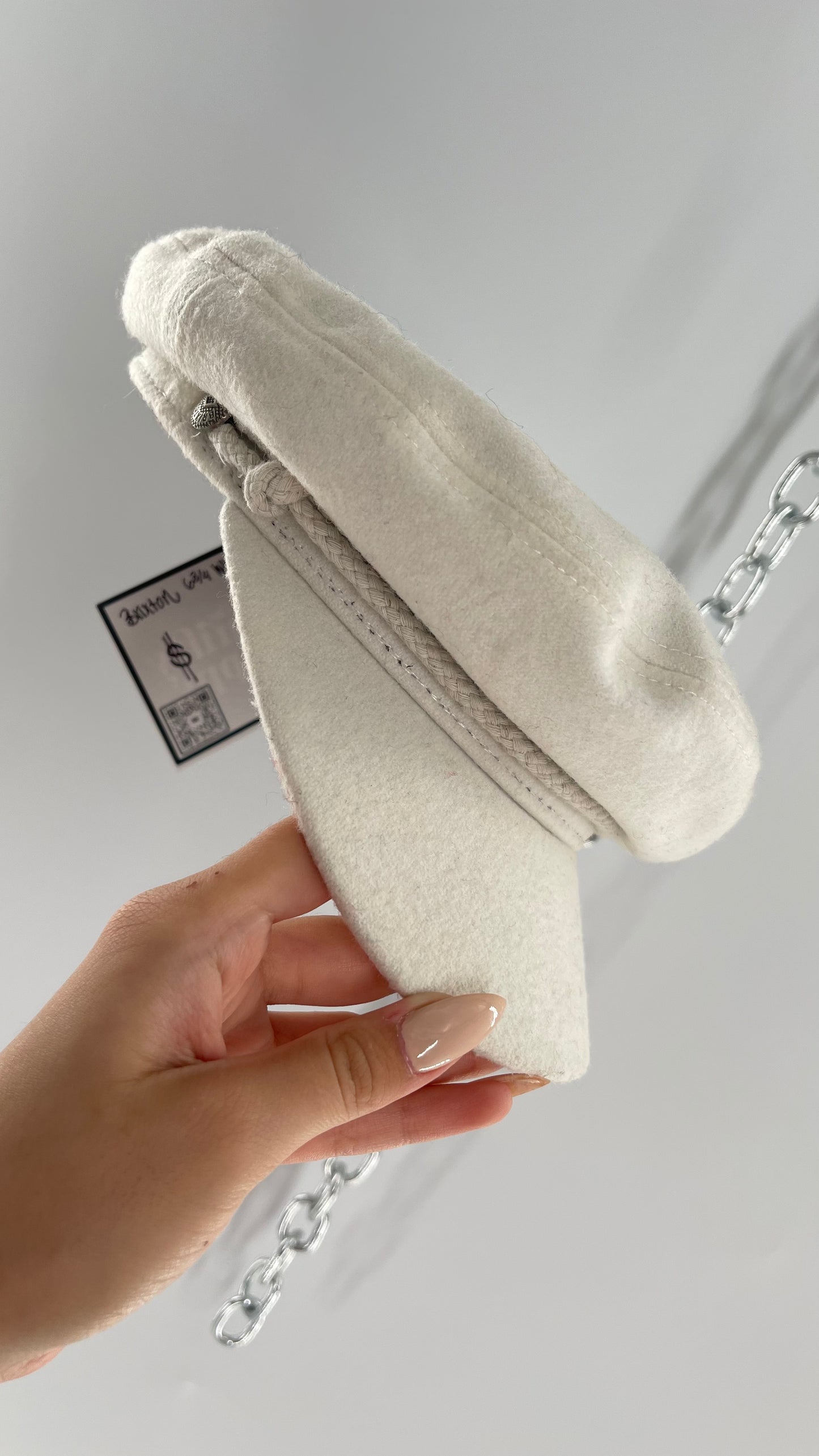 BRIXTON White Felt Newsboy Cap (6 3/4)