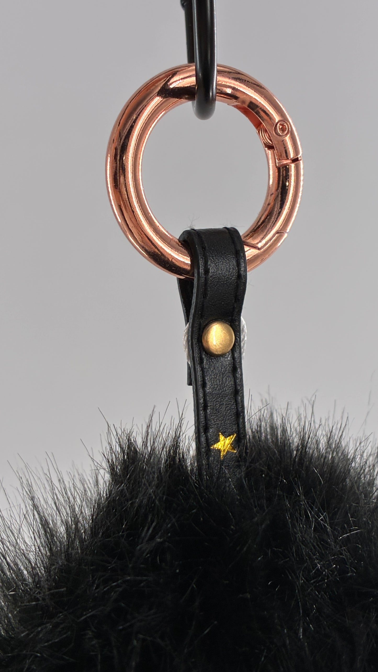 Free People Black Pom Pom Keychain