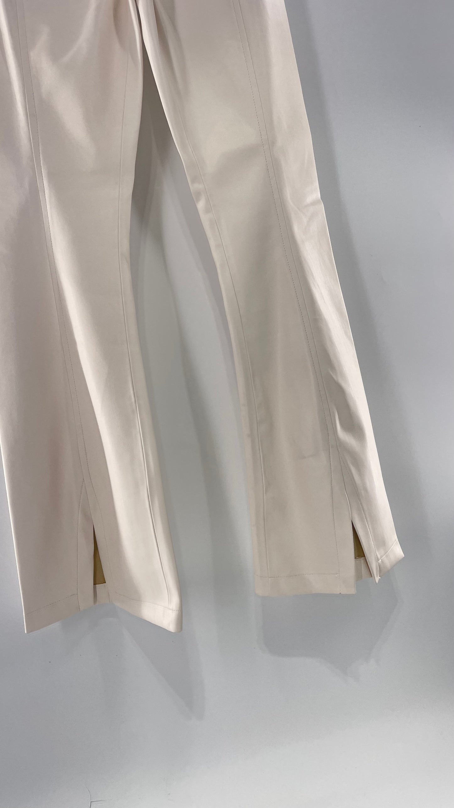 Free People White Cream Faux Flare Leather Pants (29)