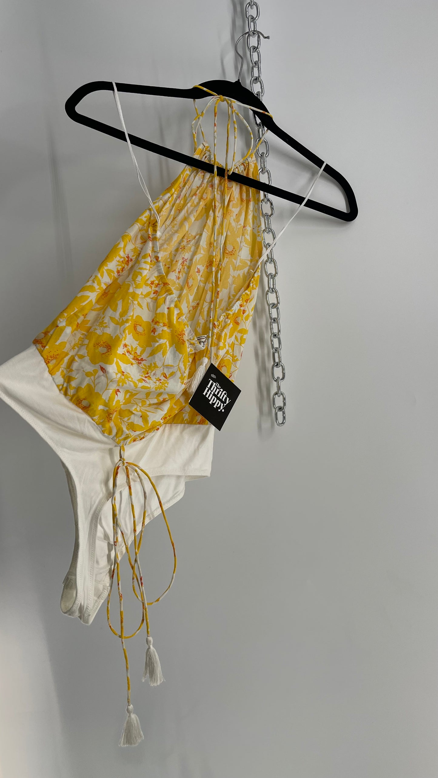 Intimately Free People Yellow Floral Bodysuit (Medium)