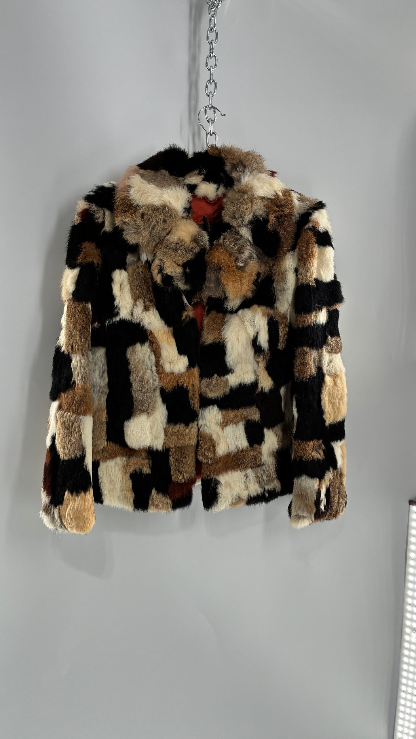 Vintage 1970s FURMOSTE Genuine French Rabbit Fur Patchwork Jacket (7/8)
