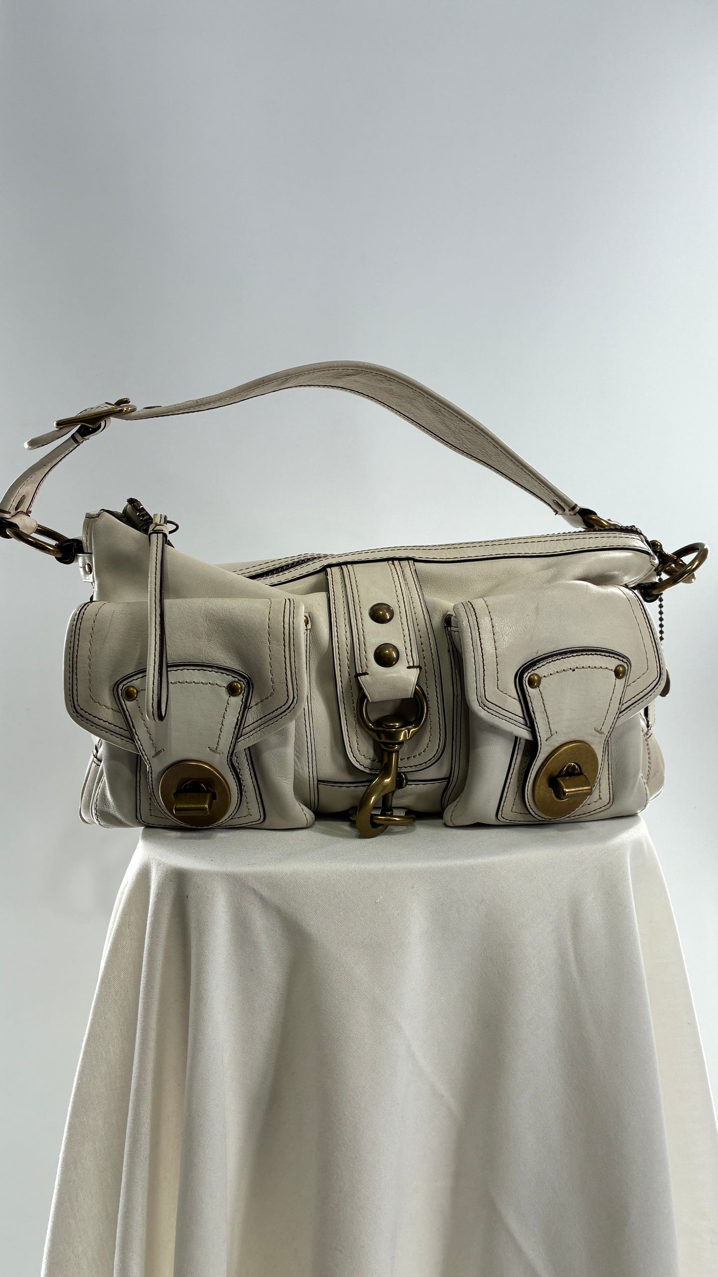 RARE COACH 65th Anniversary Legacy Leather Oversized Turnlock Shoulder Bag