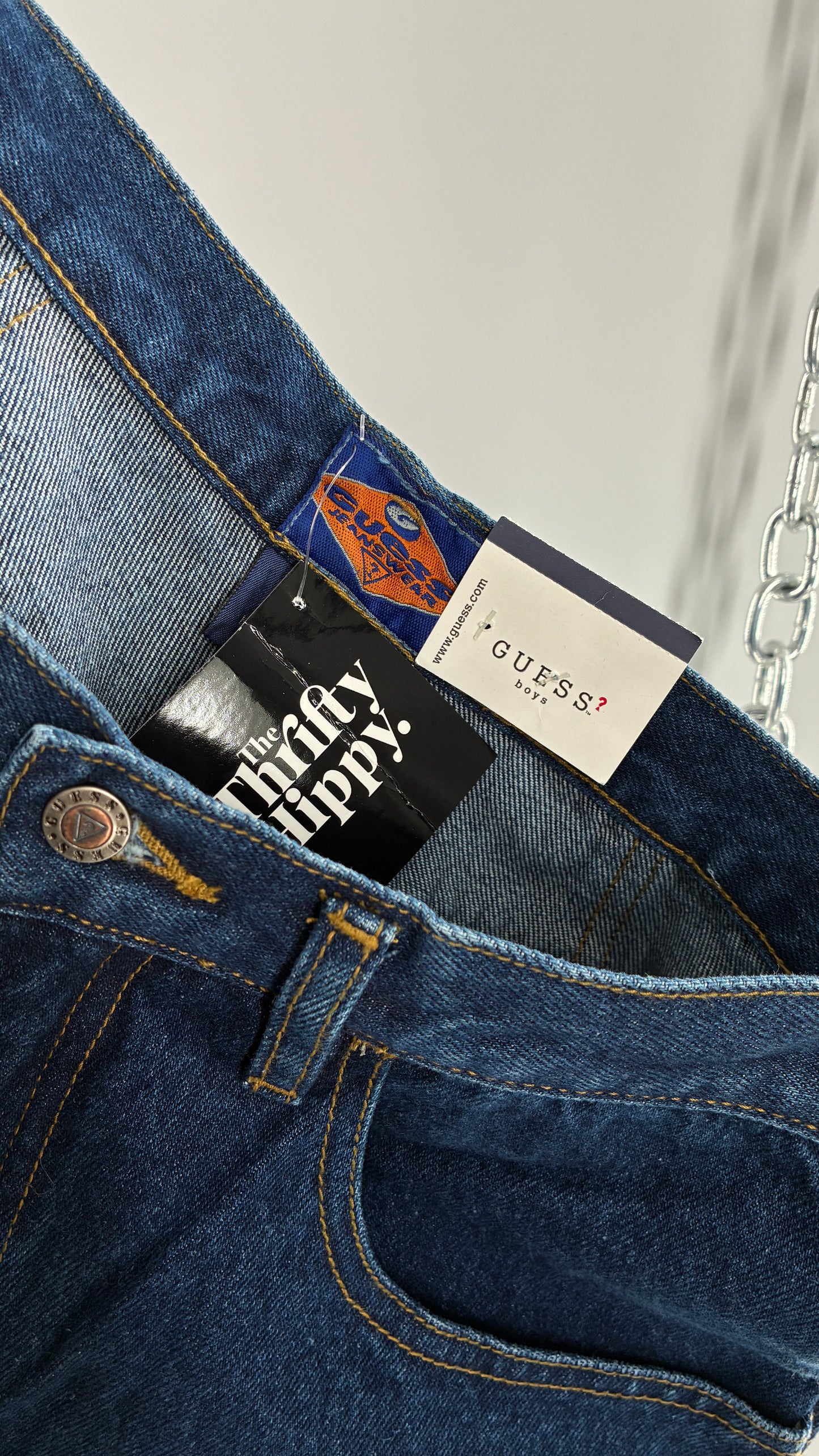 Rare Deadstock Vintage GUESS 1997 Baggy Wide Leg Cargo Jeans (28x29)