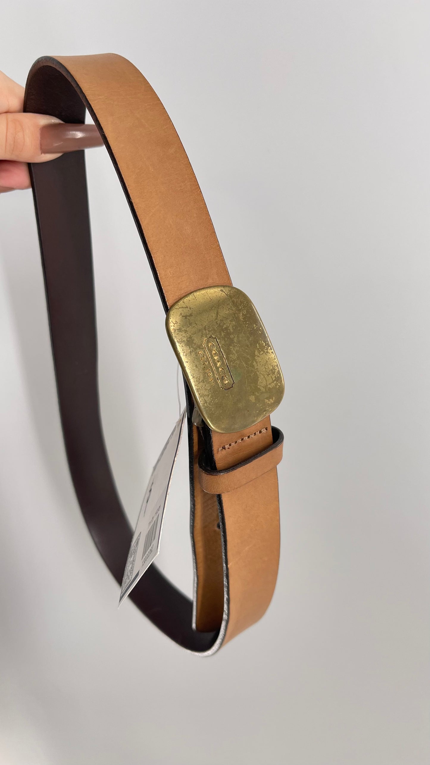 Vintage Coach Tan Leather Belt London, England (Small)