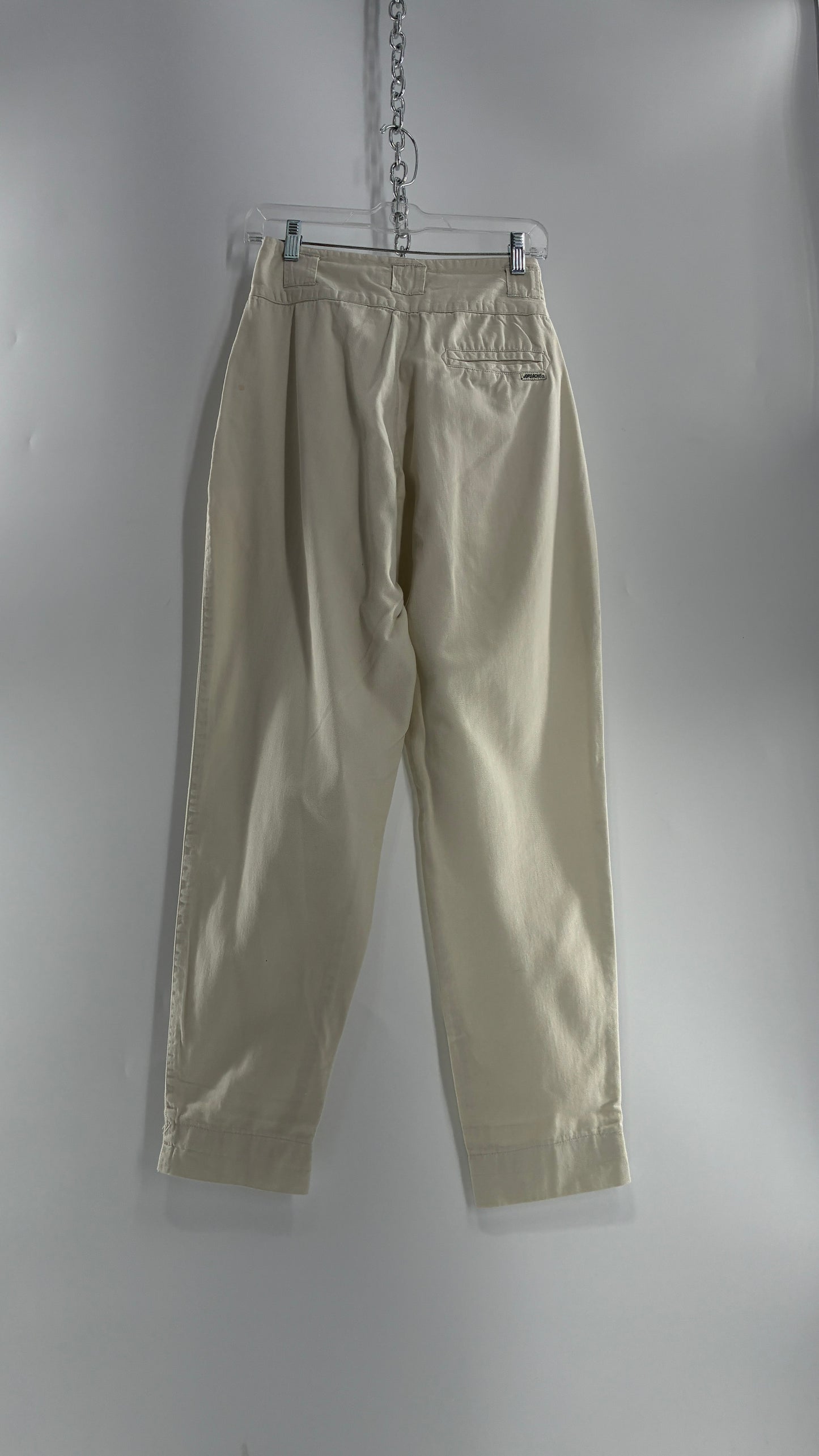 Vintage 1980s JORDACHE Off White High Waisted Pleated Waist Trouser Pant (9/10)